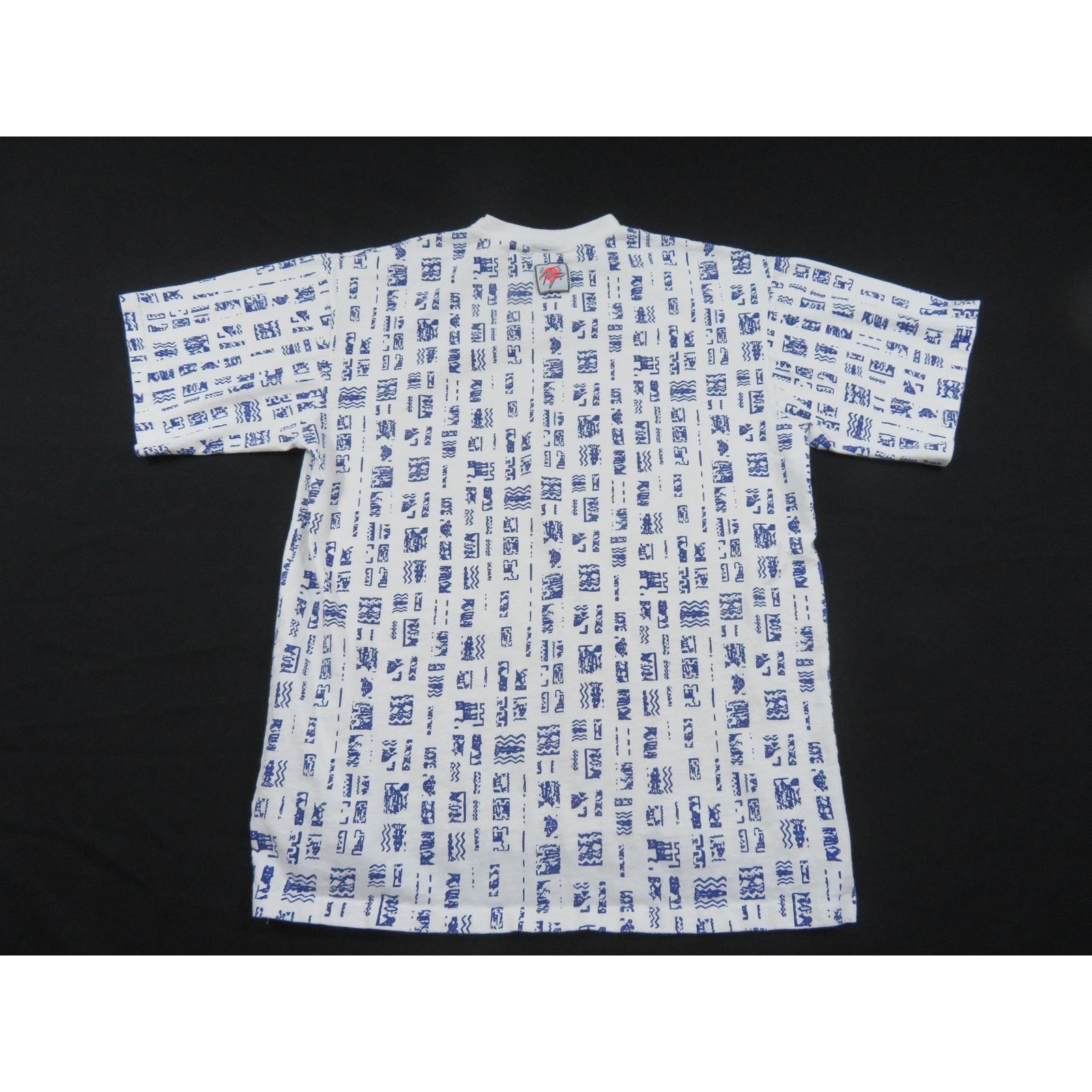 Other Off the Top All-Over Print T-Shirt White Blue Sz L 1980s Size US L / EU 52-54 / 3 - 2 Thumbnail