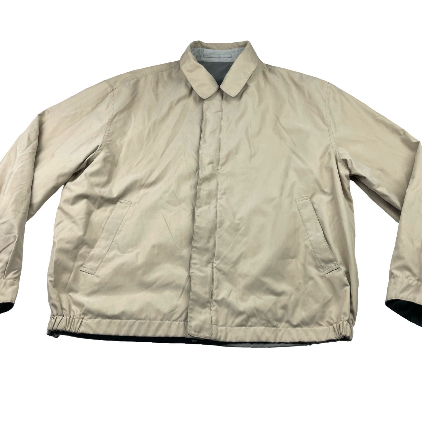 Jos. A. Bank Jos. A. Bank Men's Reversible Windbreaker Bomber Jacket Tan/Gray Full Zip XL Size US XL / EU 56 / 4 - 4 Thumbnail