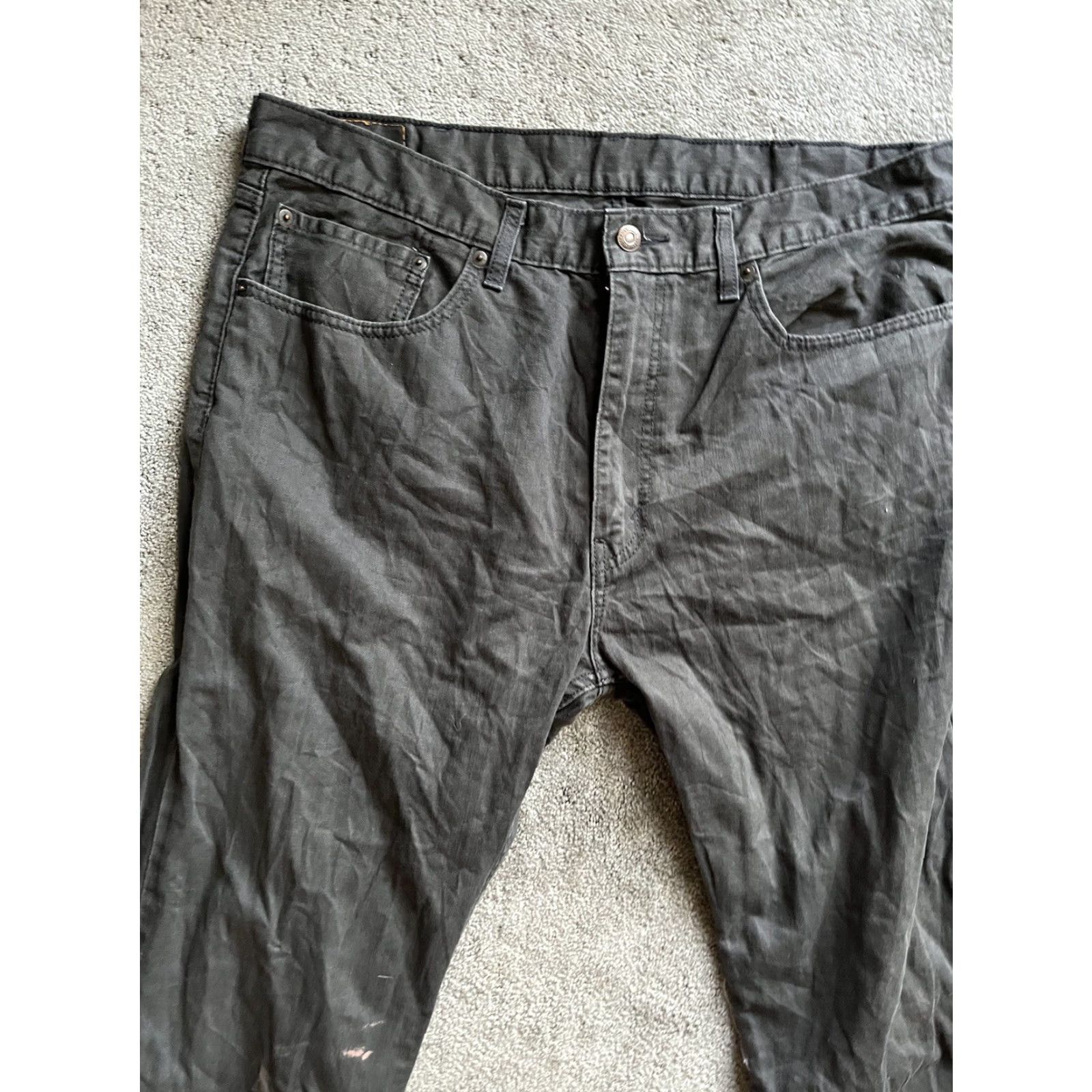 Levi's Levi's 505 Jeans Mens 38x32 Gray Distressed White Tab Flaw Stain Regular 5-Pocket Denim Cotton Jeans Mens Fall Winter Summer Spring American Classic Size US 38 / EU 54 - 4 Thumbnail