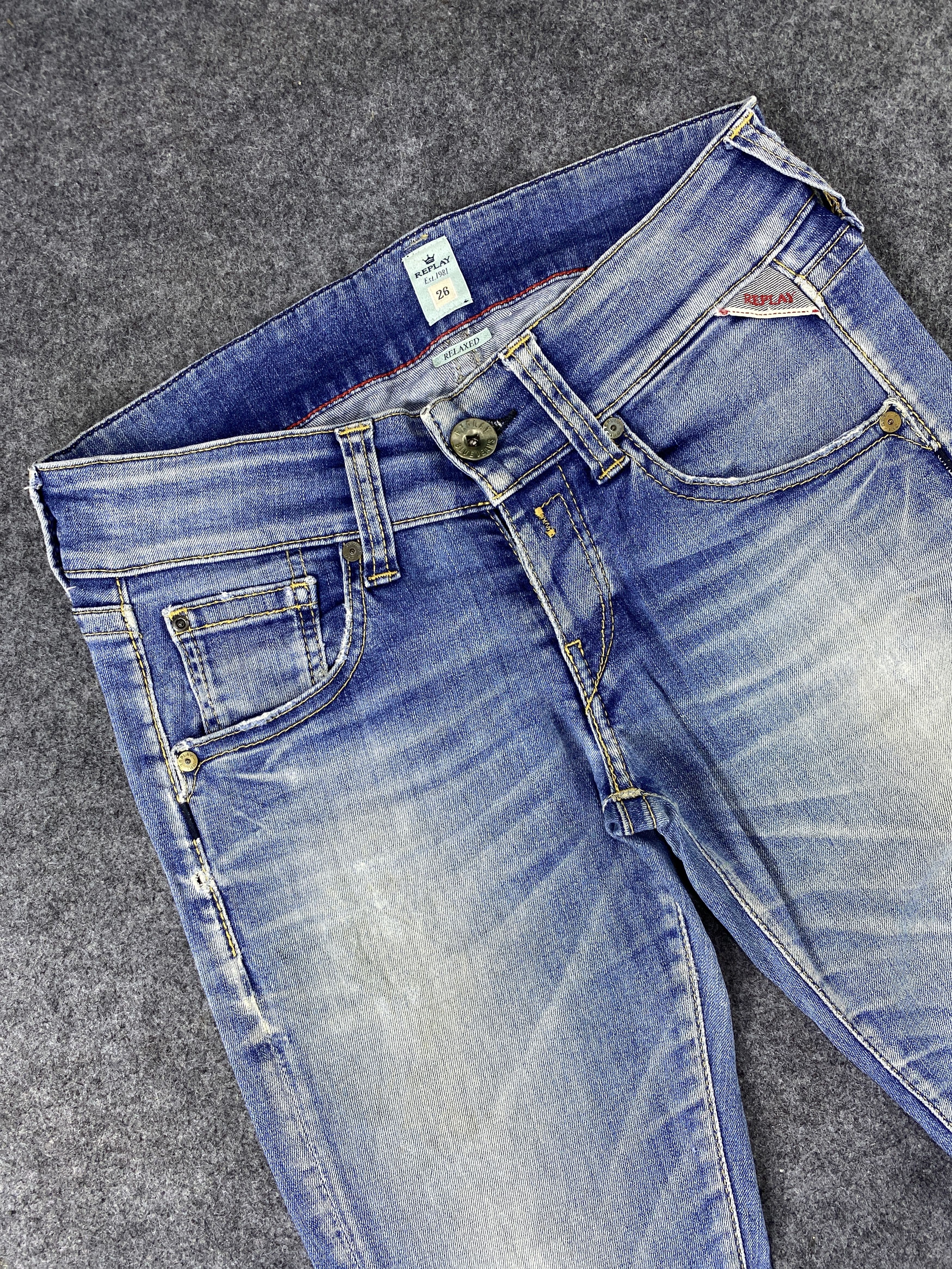 Jean Vintage Replay Distressed Blue Wash Denim- J1128 Size US 31 - 5 Thumbnail