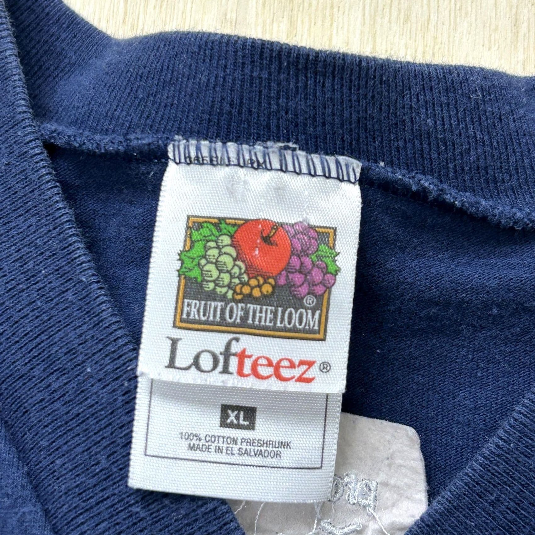 Fruit Of The Loom Kumovi Shirt Mens XL Blue Fruit of the Loom V-Neck Logo Tee T-Shirt Size US XL / EU 56 / 4 - 3 Thumbnail