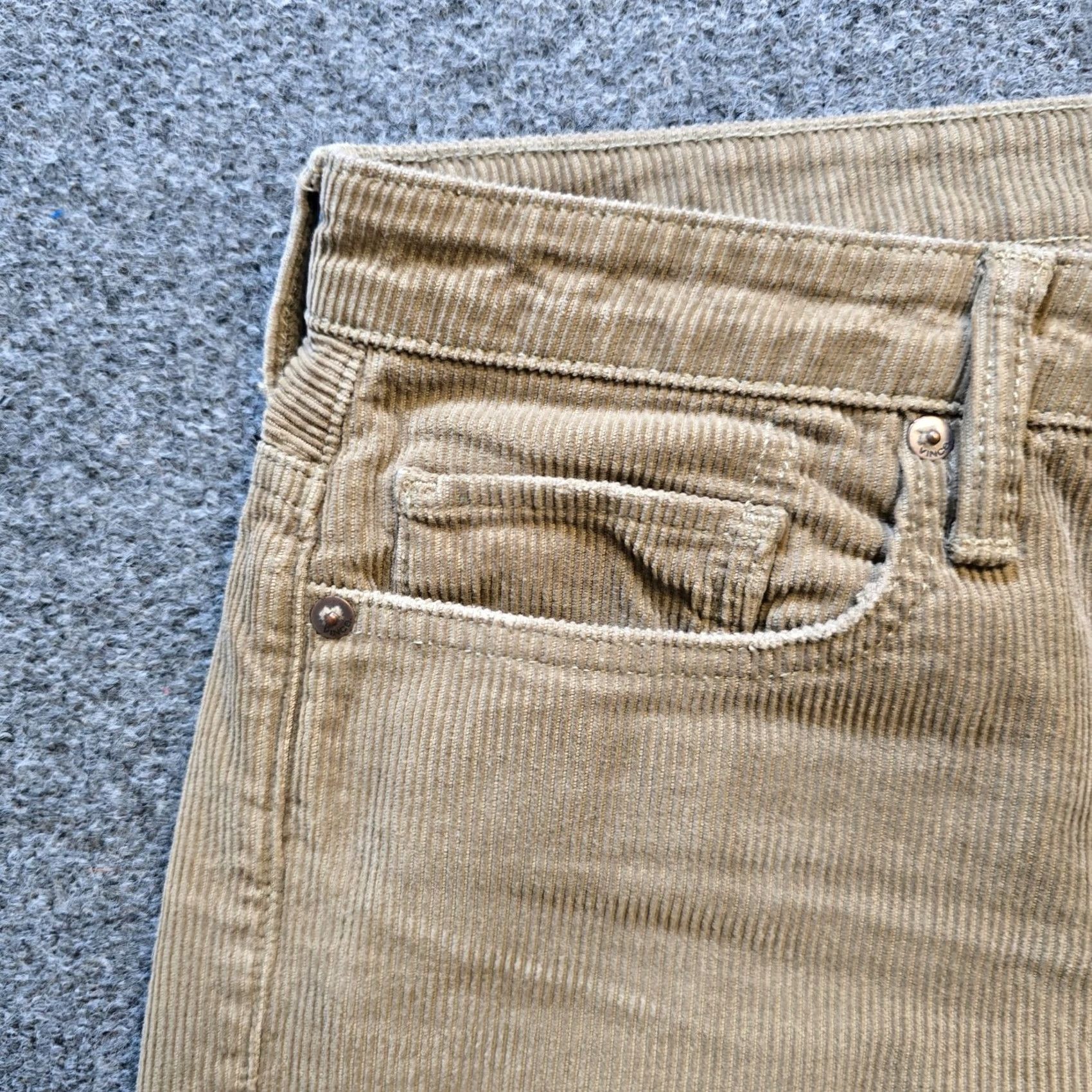 Vince Vince Pants Womens Size 6 Brown Corduroy Straight Cropped Casual Capstone Capsule Casual Women Pants Flat Front Easy Care Machine Washable Size 28" / US 6 / IT 42 - 3 Thumbnail