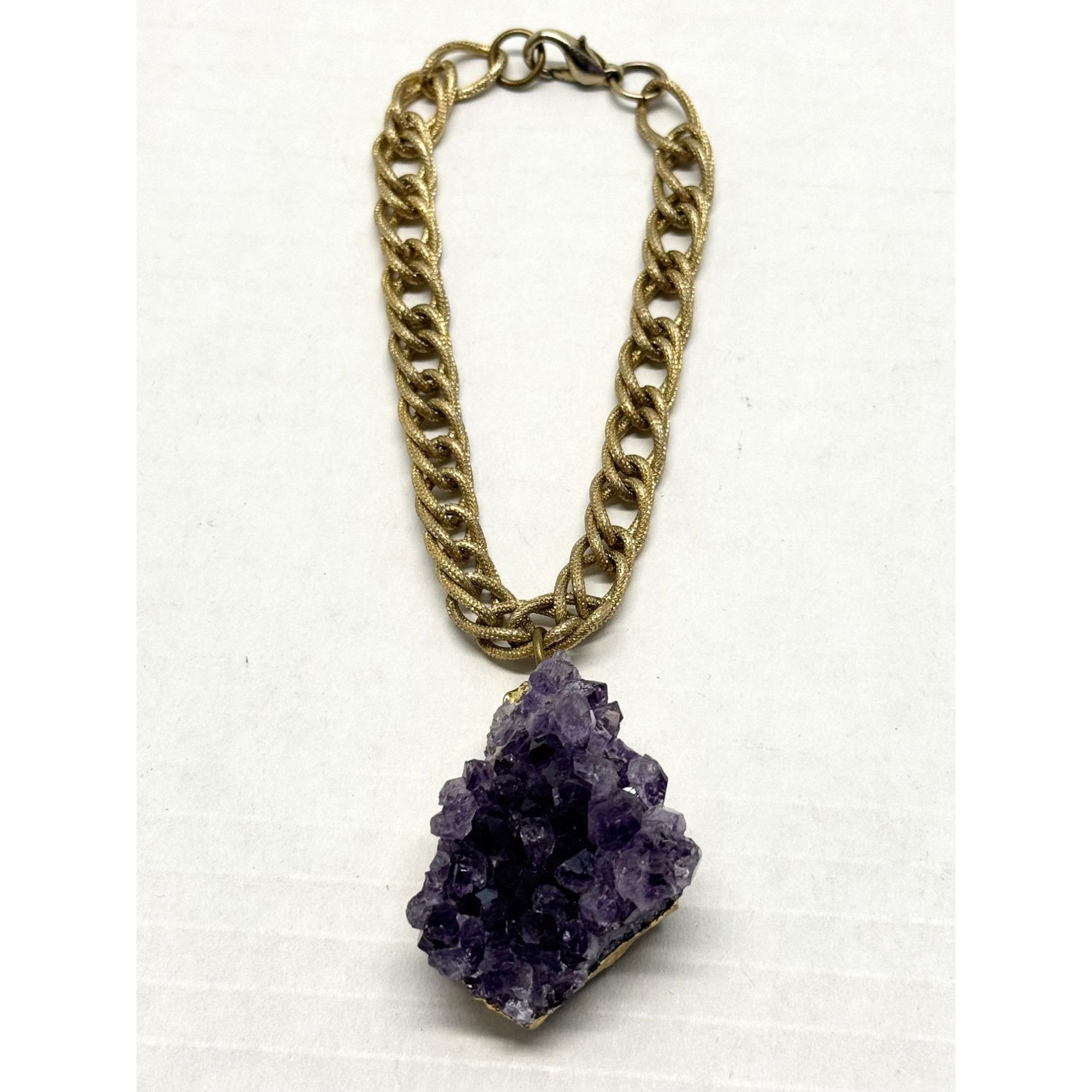Vintage Vintage amethyst geode purple stone bracelet Size ONE SIZE - 1 Thumbnail
