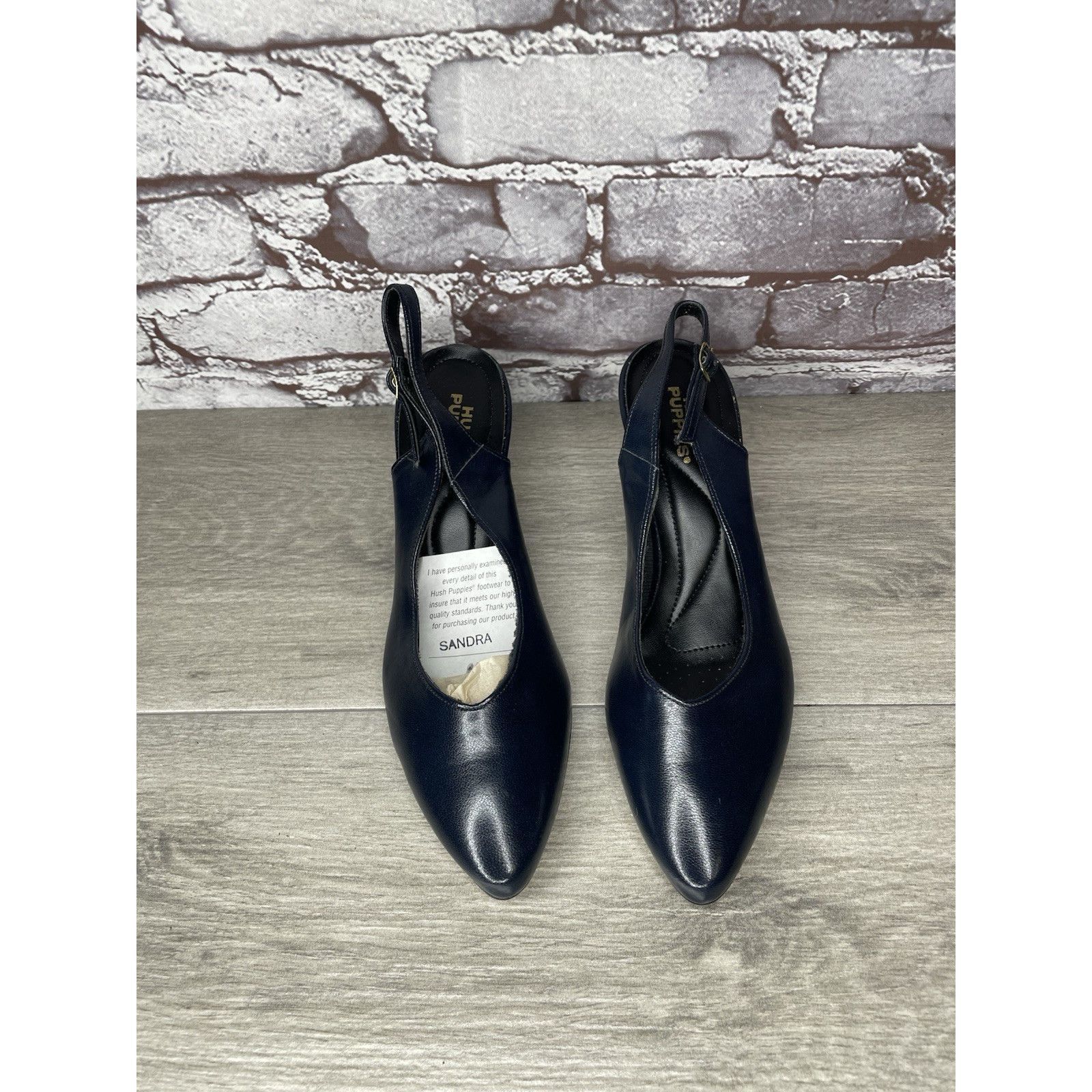 Hush Puppies Hush Puppies Navy Blue Leather Pointed Toe Ankle Strap Heels Size US 8.5 / IT 38.5 - 17 Thumbnail