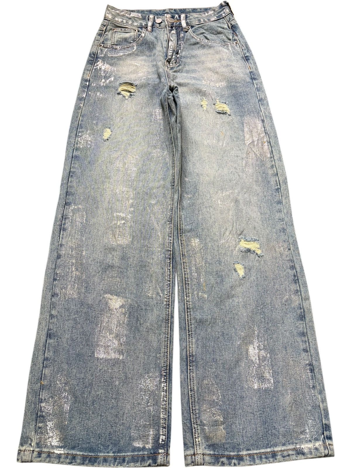 Acne Studios Vintage Japanese Brand Waxed Distressed Baggy Jeans Size 25" / US 0 / IT 36 - 1 Thumbnail