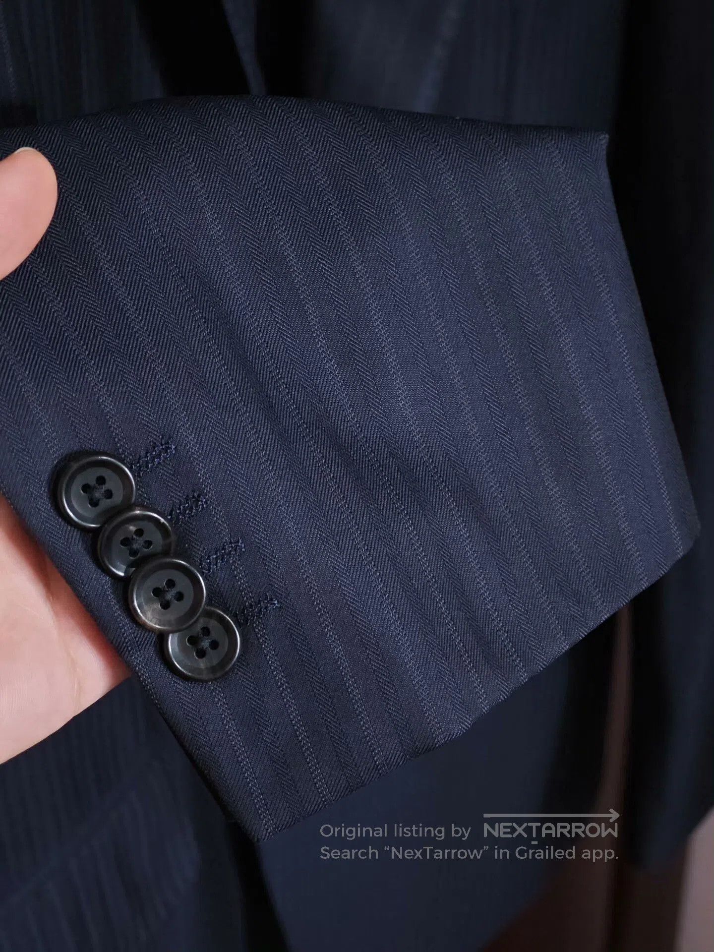 Japanese Brand Custom Italian Wool Suit in Navy. Size US M / EU 48-50 / 2 - 4 Thumbnail