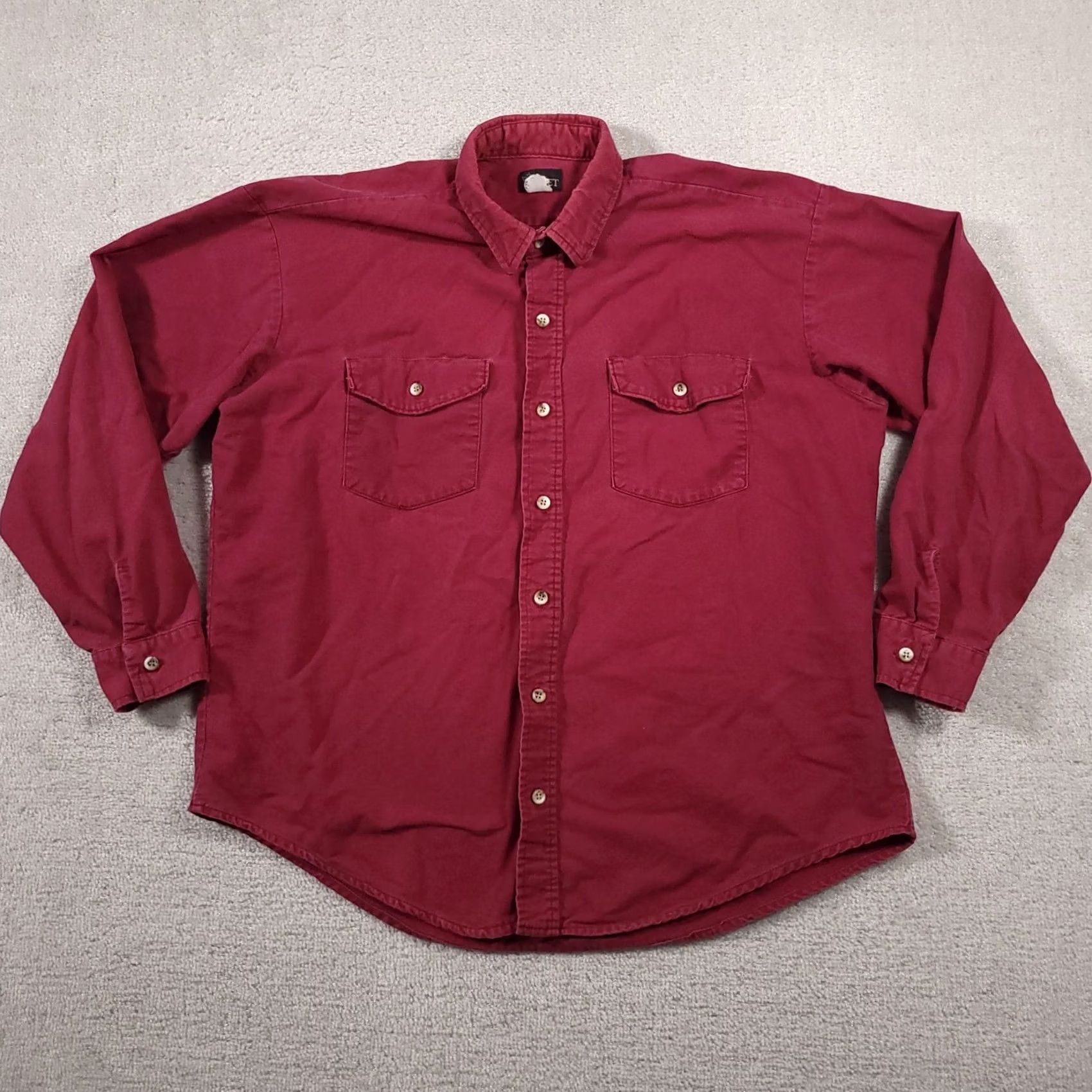 Vintage VINTAGE Codet Button Up Heavy Work Shirt Mens 2XL Burgundy Outdoors Fall Winter Steel/Red Shirt Mens 2XL Size US XXL / EU 58 / 5 - 2 Thumbnail