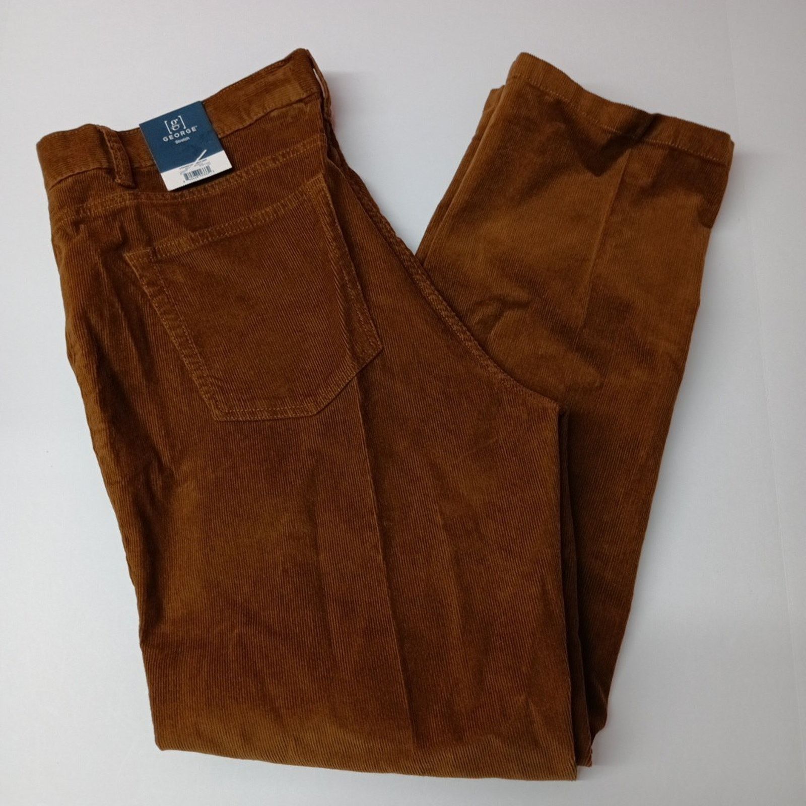 George George Brown Corduroy Dress Pants Men's Size 34x30 Stretch Size US 34 / EU 50 - 1 Thumbnail