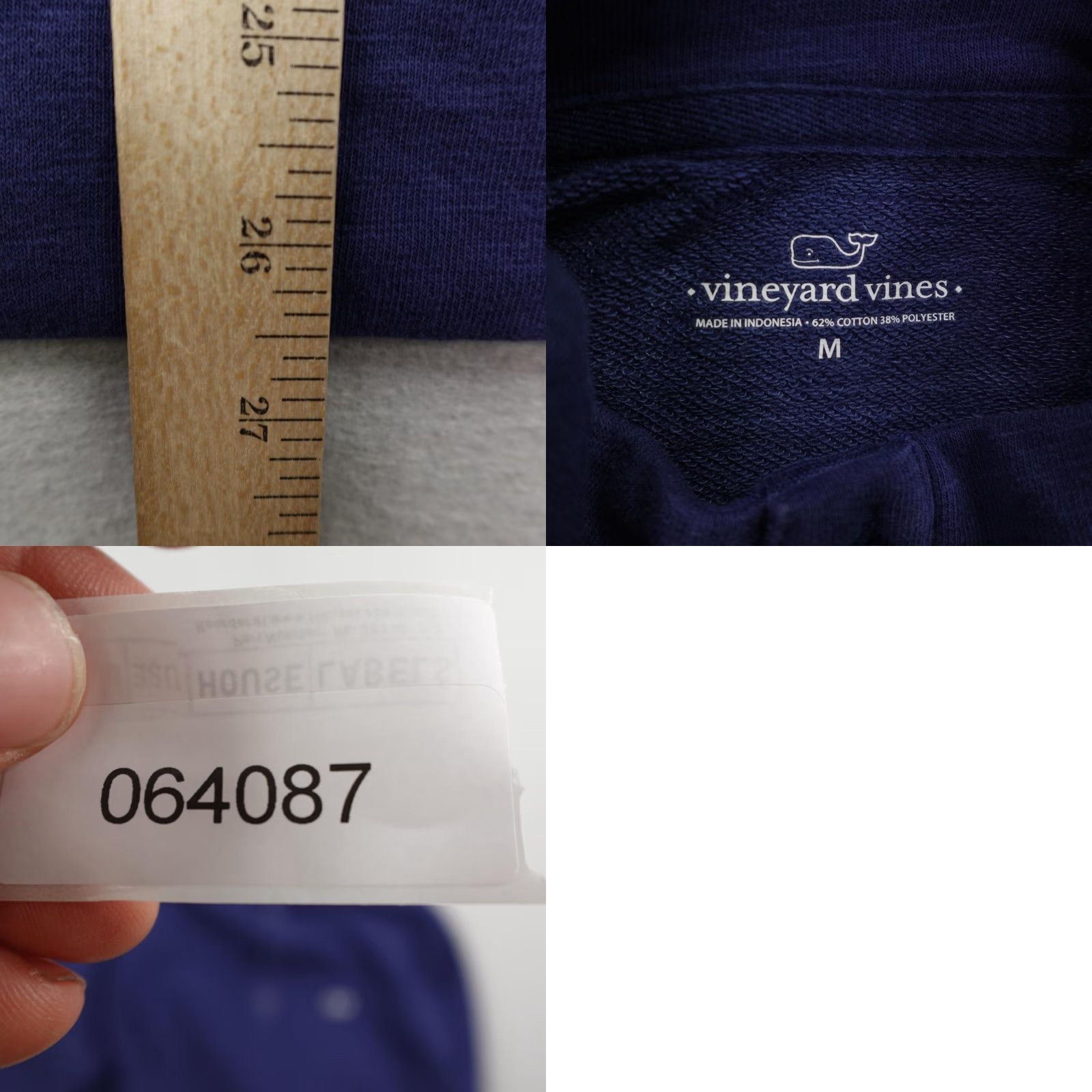 Vineyard Vines Vineyard Vines Sweatshirt Mens Medium Blue Pullover Mock Neck Whale Logo Size US M / EU 48-50 / 2 - 8 Thumbnail