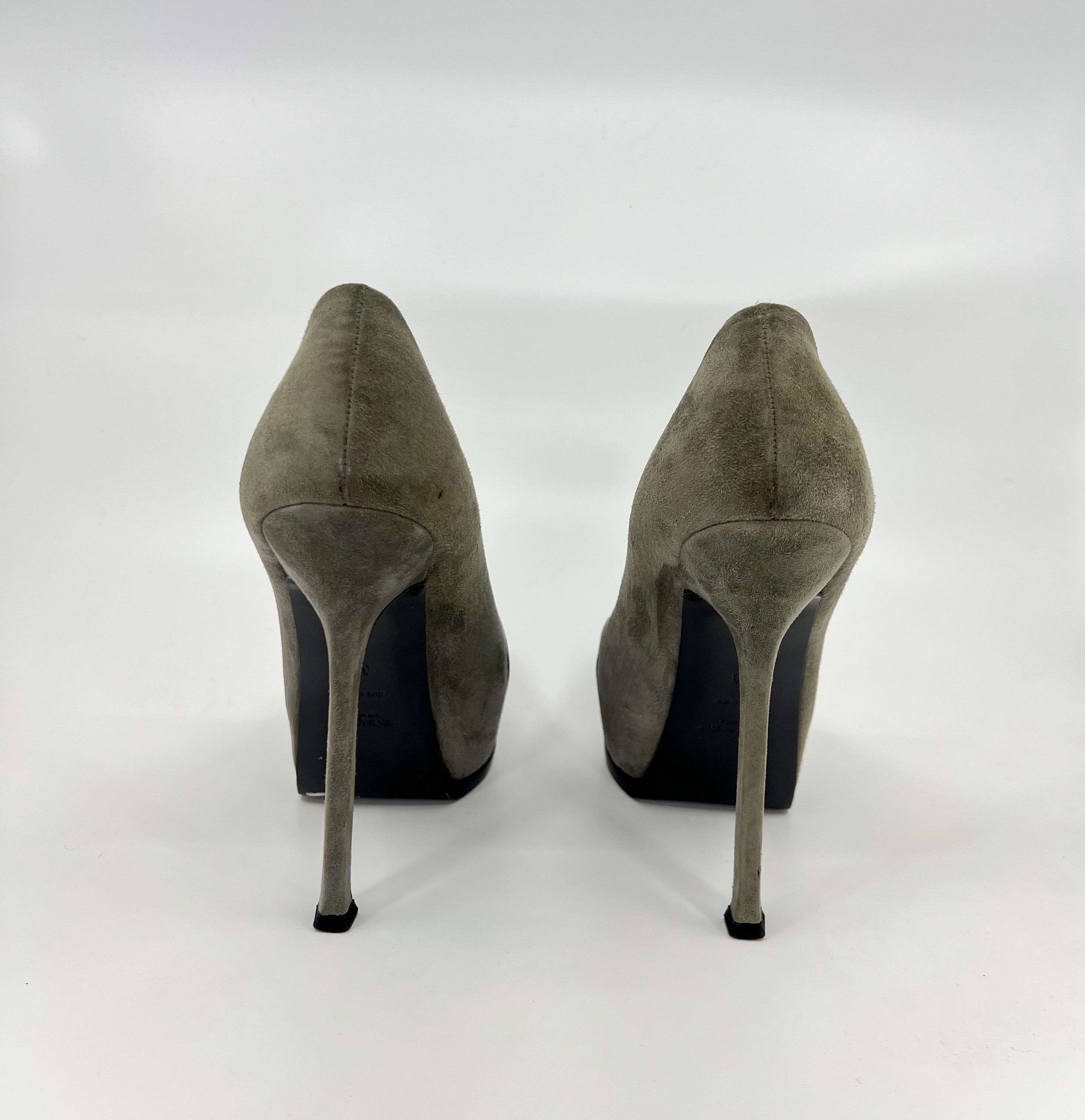 Yves Saint Laurent Yves Saint-Laurent Suede Pumps Size US 7 / IT 37 - 4 Thumbnail