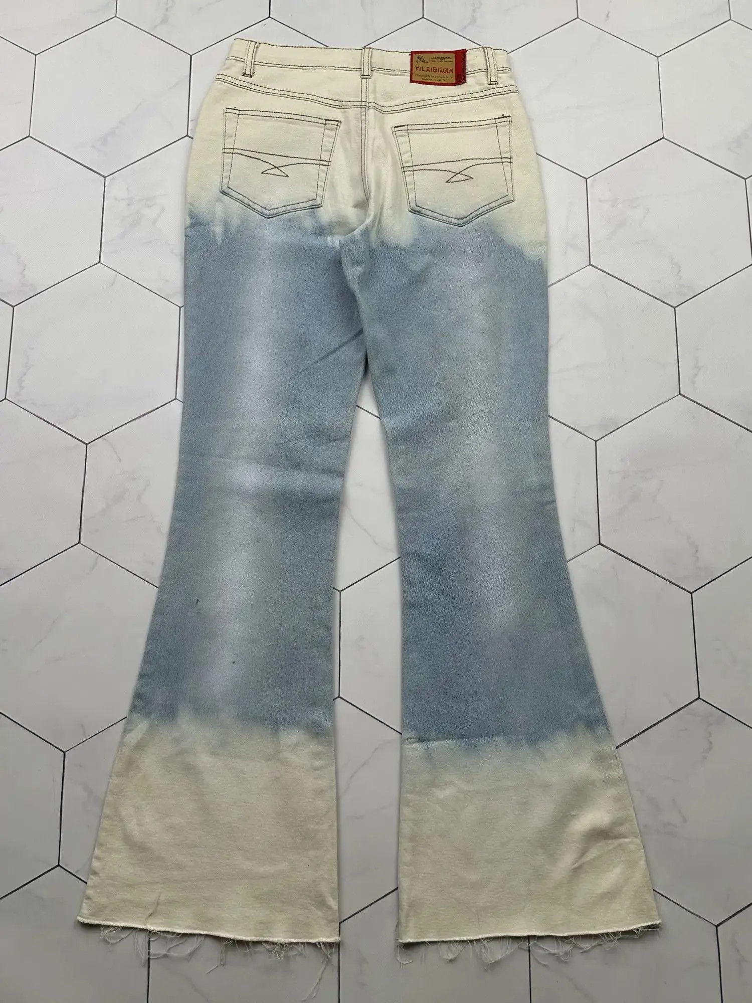 Japanese Brand Vintage Gradient Flare Jeans E2 Size 27" / US 4 / IT 40 - 7 Thumbnail