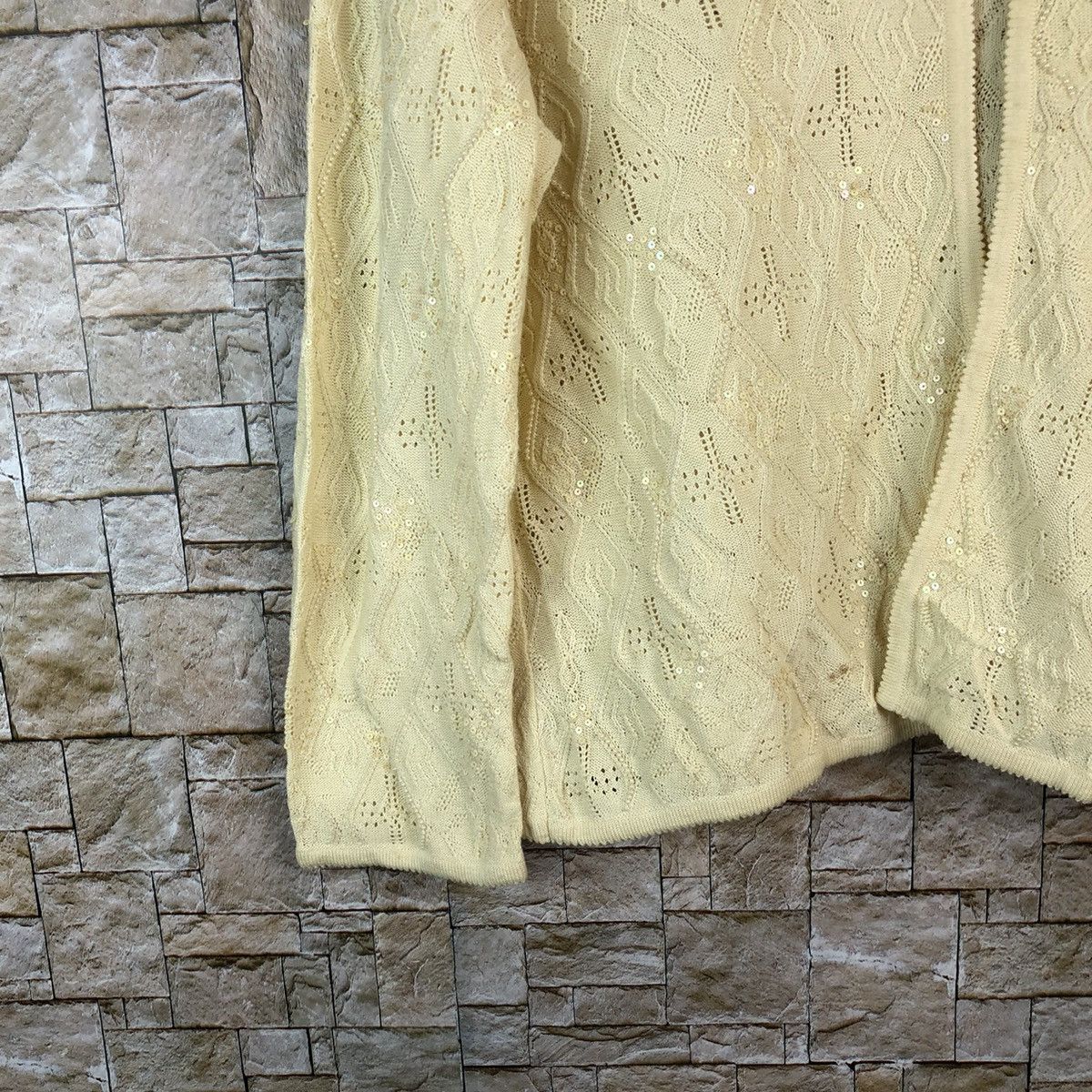Homespun Knitwear × Japanese Brand Leilion Brown Cardigan vintage crochet Knitwear #A1202 Size M / US 6-8 / IT 42-44 - 7 Thumbnail