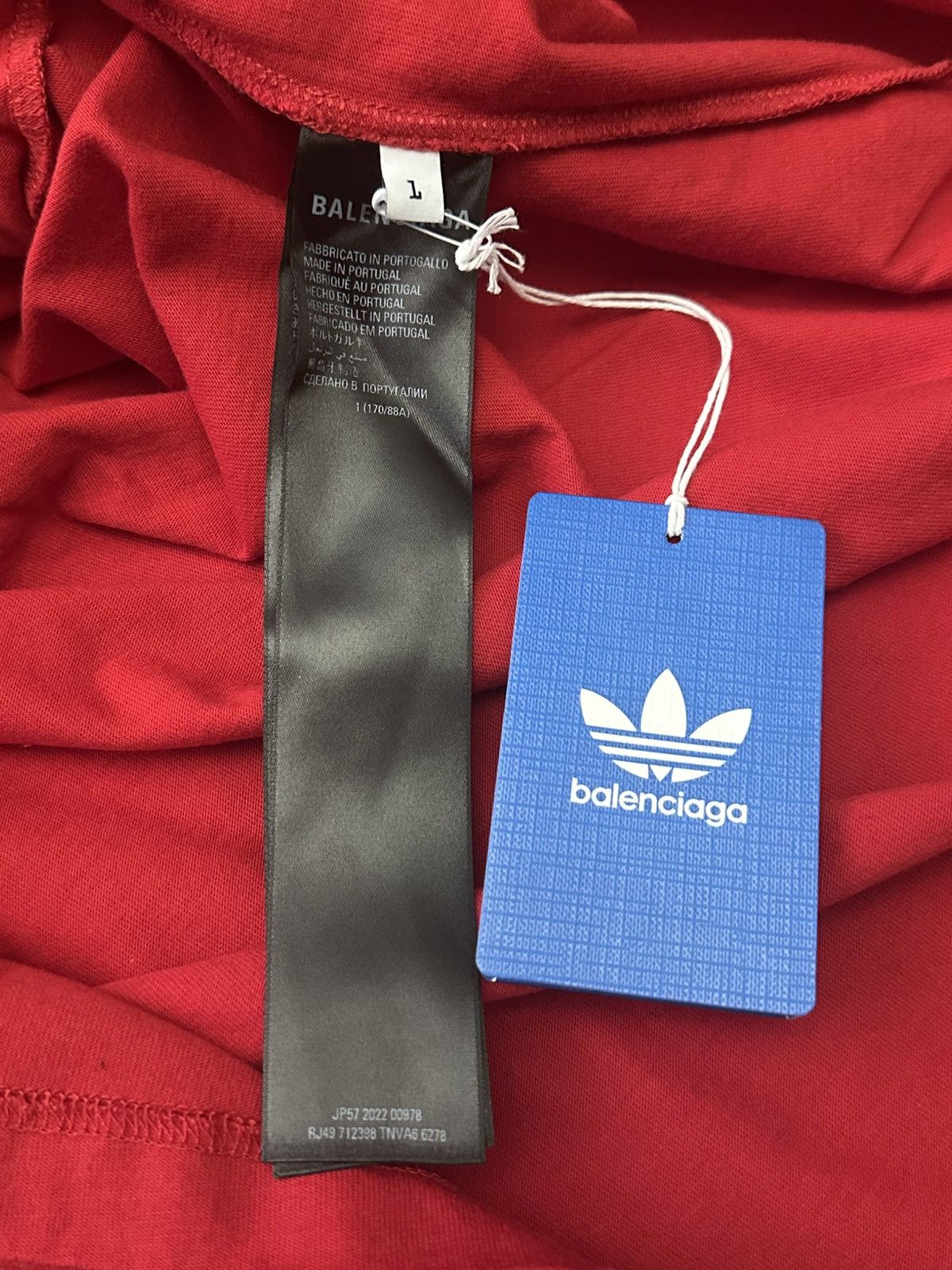 Balenciaga Balenciaga Adidas Big Logo T-shirt Red (1) Size US M / EU 48-50 / 2 - 6 Thumbnail