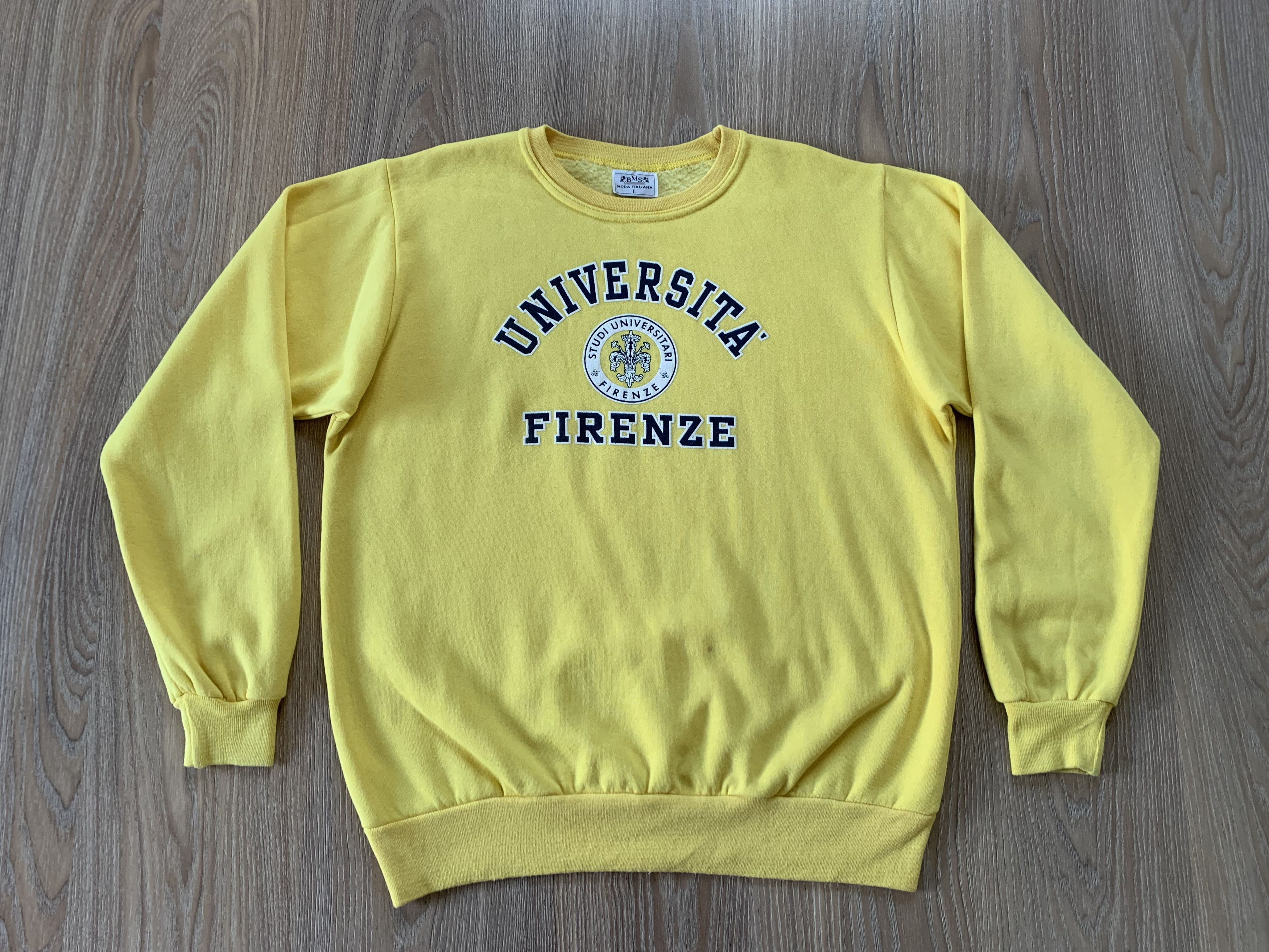 Vintage Universita Firenze Yellow Italian Vintage Sweatshirt Size US L / EU 52-54 / 3 - 2 Thumbnail