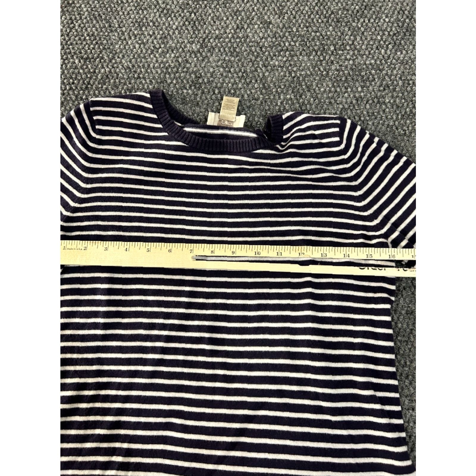 Loft LOFT Sweater Women Small Navy White Striped Knit Cable Crew Neck Long Sleeve Casual Preppy Office Pullover All Seasons 100% Cotton Regular Fit Boys? Size S / US 4 / IT 40 - 5 Thumbnail