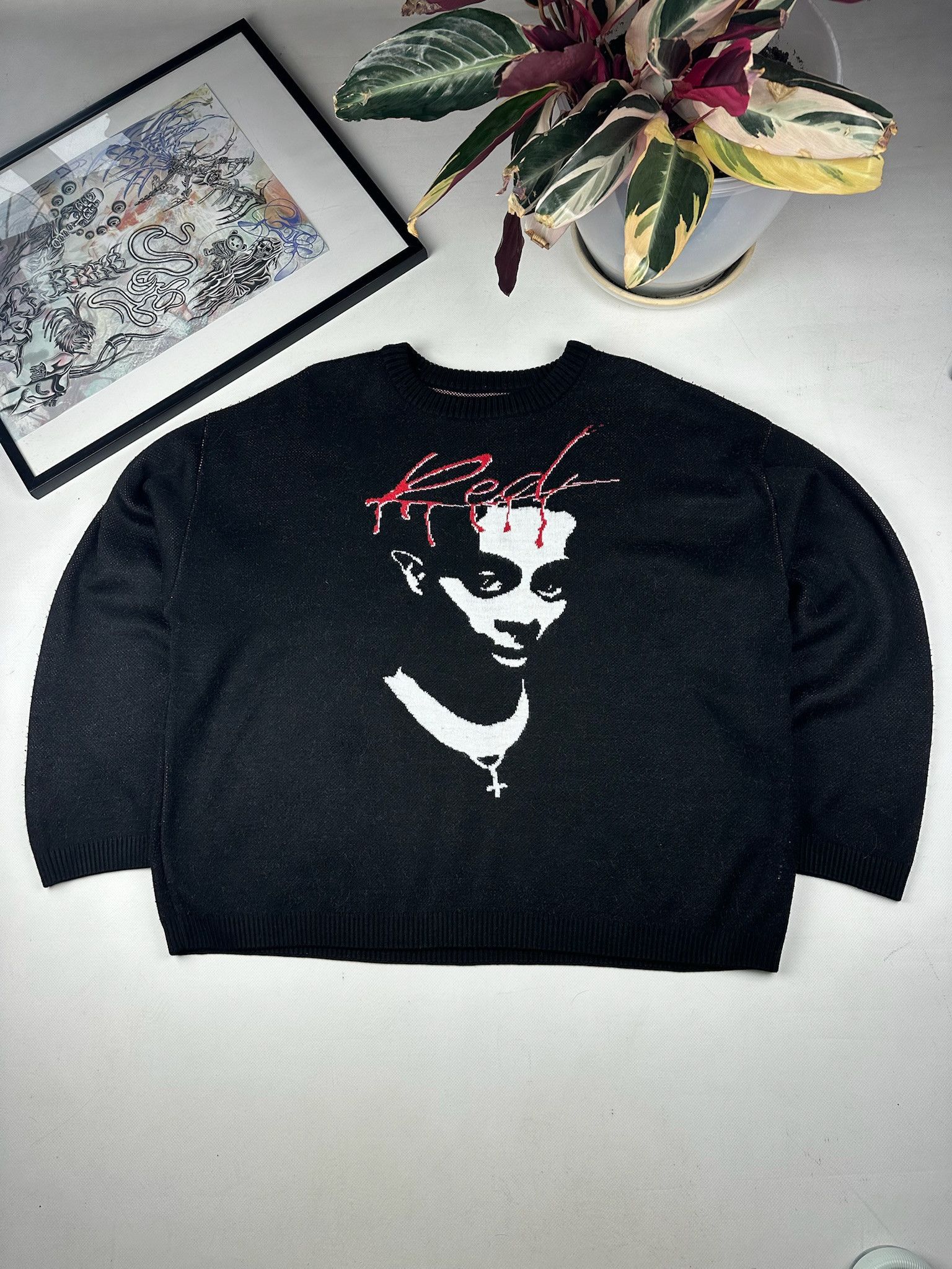 Japanese Brand Playboi Carti WLR Whole Lotta Red Knit Sweater Size US XL / EU 56 / 4 - 1 Thumbnail