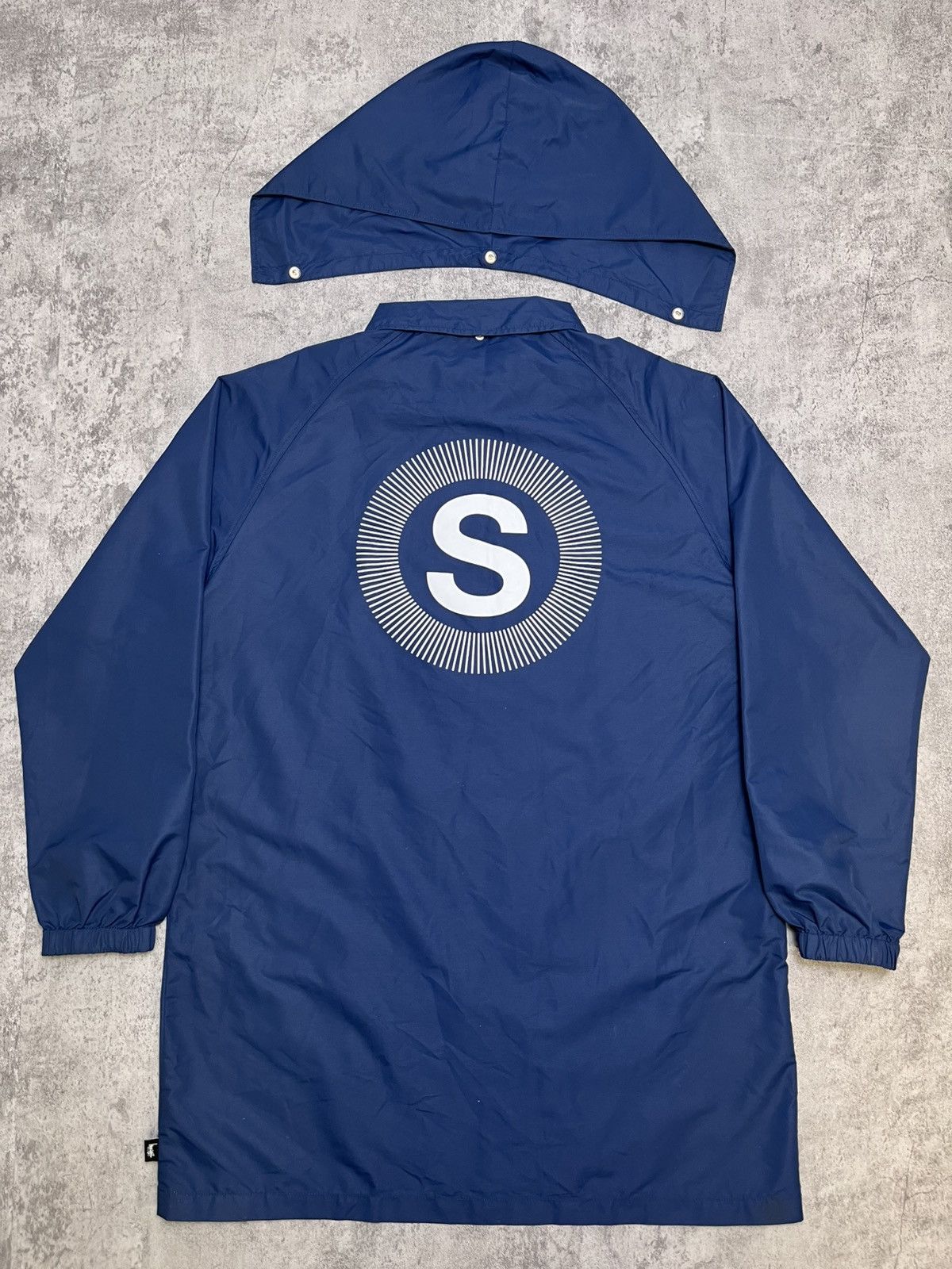 Stussy Stussy Navy Nylon Full-Zip Jacket XL w/ Detachable Hood Size US XL / EU 56 / 4 - 2 Thumbnail