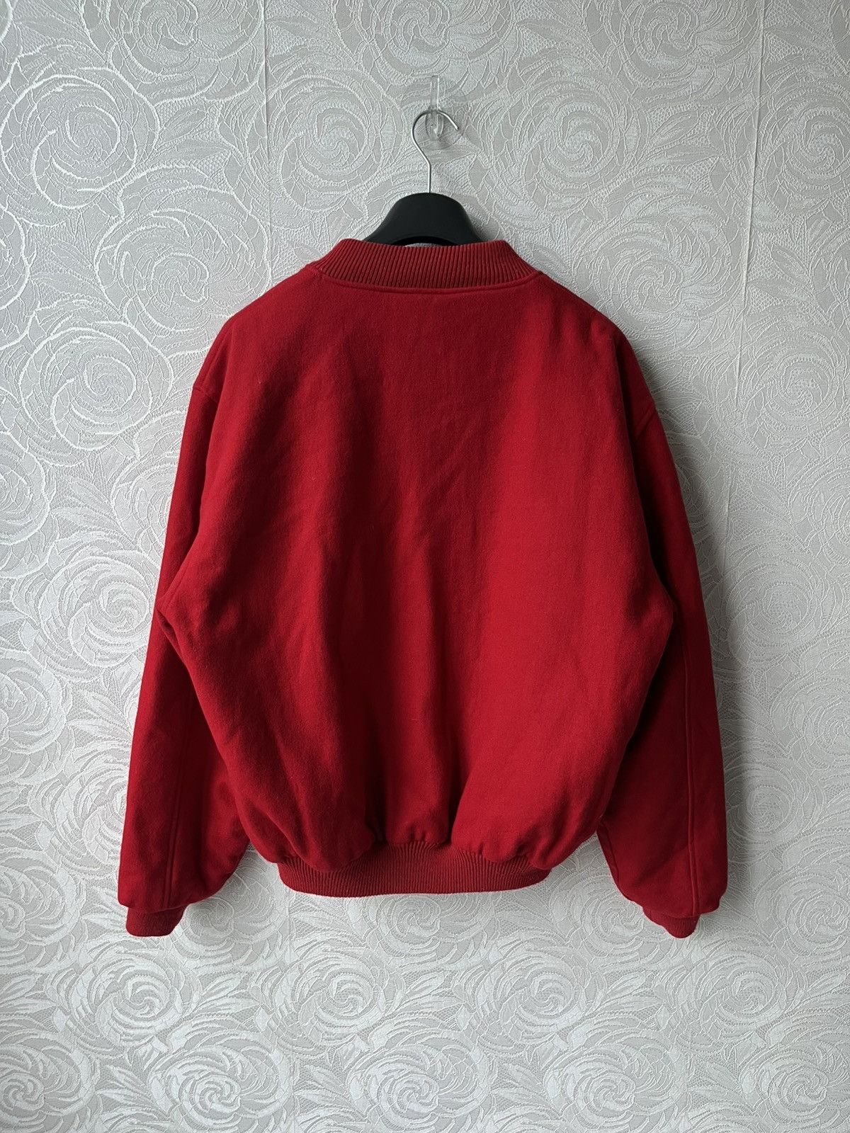 Coca Cola Vintage 90s Coca Cola Enjoy It Wool Red Bomber Jacket Rare Size US L / EU 52-54 / 3 - 8 Thumbnail