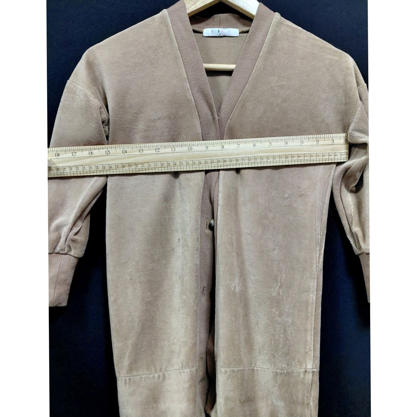 Vintage BLANC Cardigan Beige Solid Knit Cotton Blend Women Size 7 Long Sleeve V-Neck Regular Fit Lightweight Casual Spring Fall Size M / US 6-8 / IT 42-44 - 6 Thumbnail