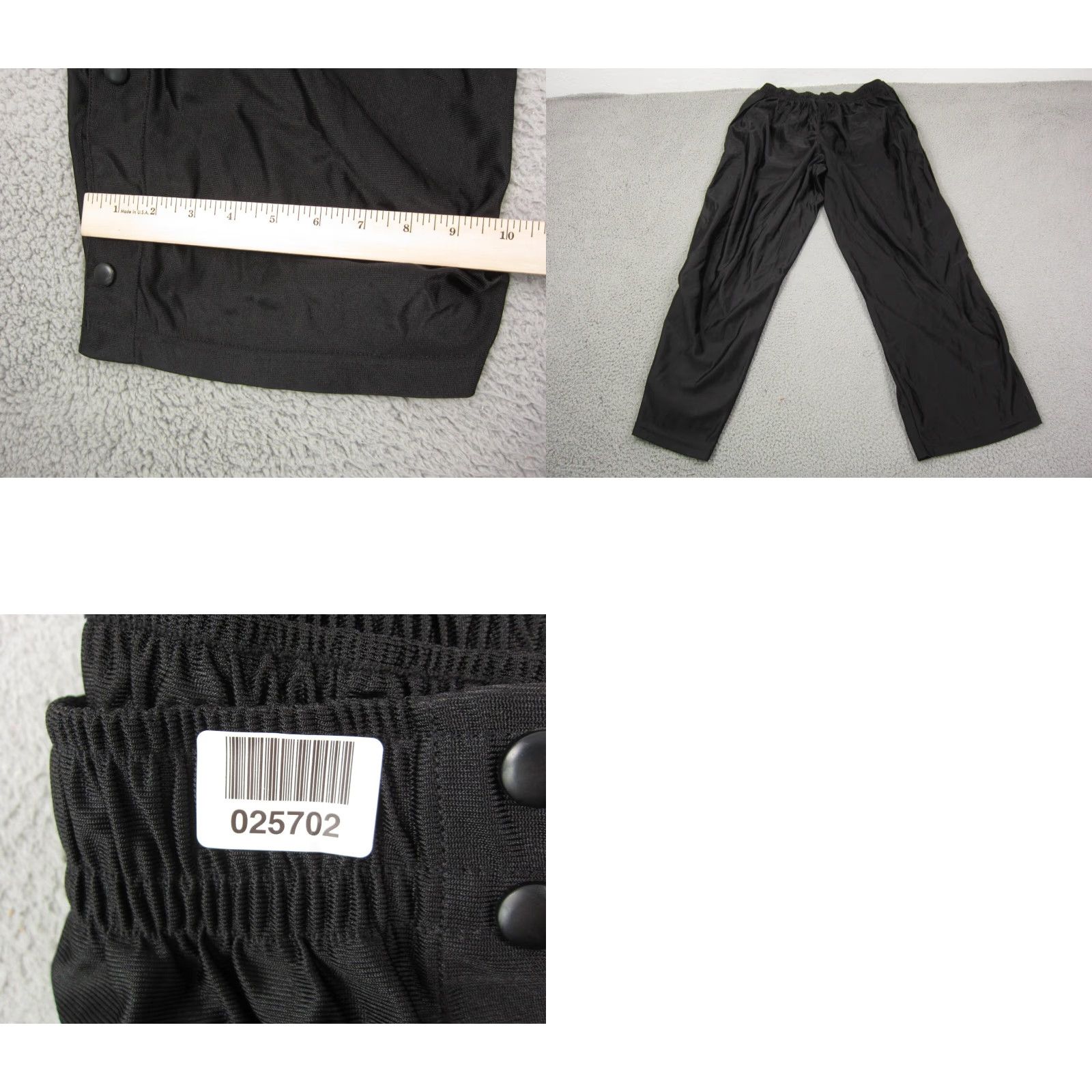 Nike VINTAGE Nike Pants Mens 3XL Black Snap Button 90s Warmup Made in USA Team Size US 39 - 10 Thumbnail