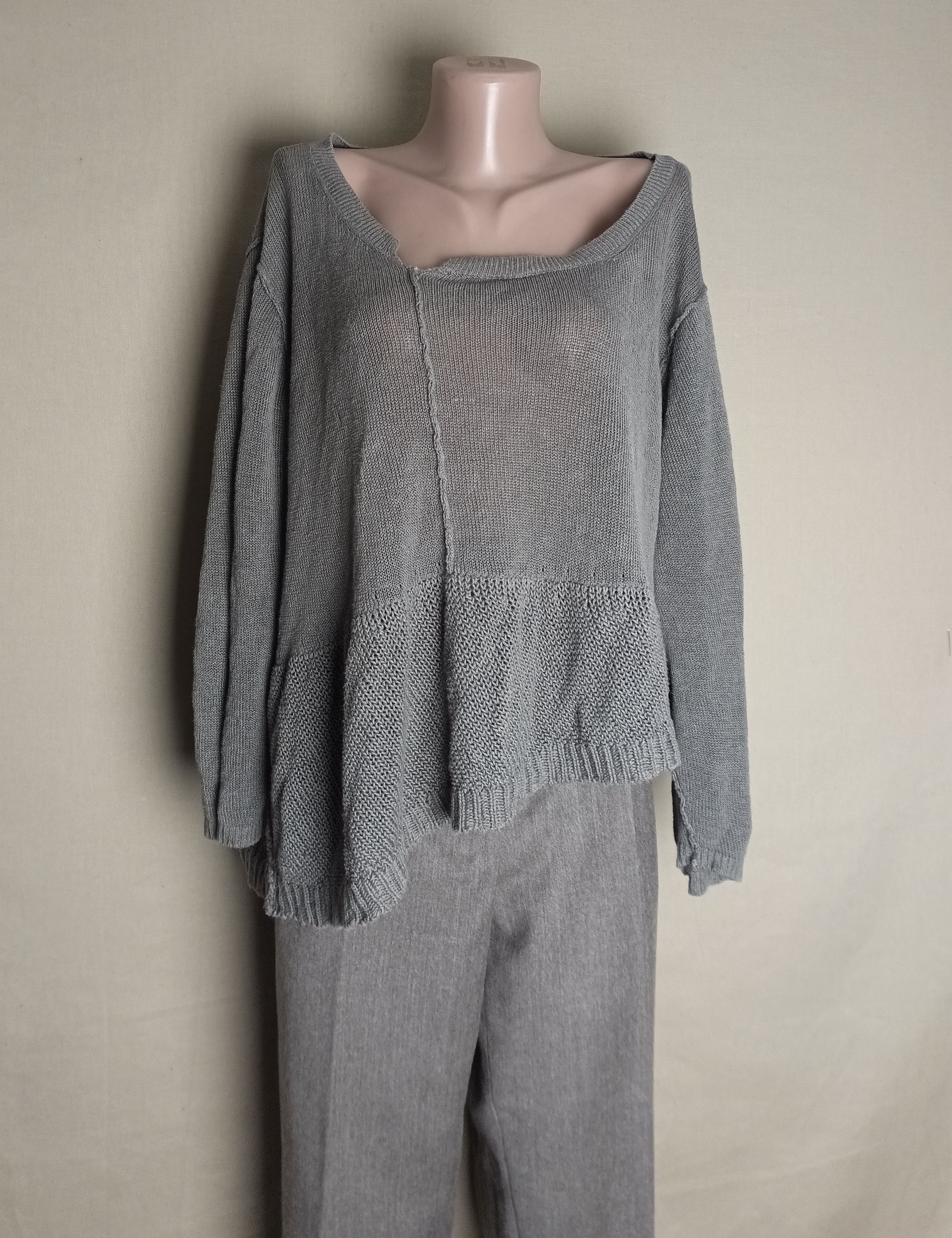 Rundholz RUNDHOLZ Gray Knit Lagenlook Oversized Pullover Sweater M Size M / US 6-8 / IT 42-44 - 5 Thumbnail