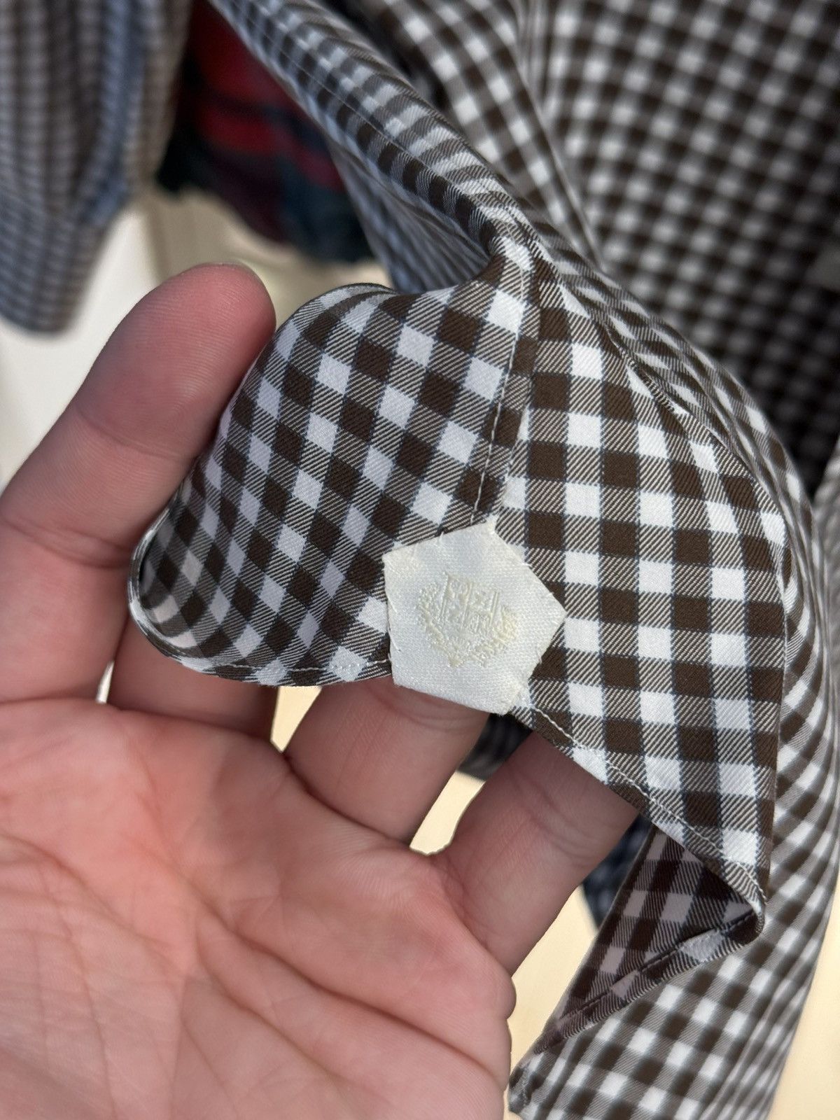 Loro Piana Loro Piana Brown Gingham Button Down Size US XL / EU 56 / 4 - 5 Thumbnail