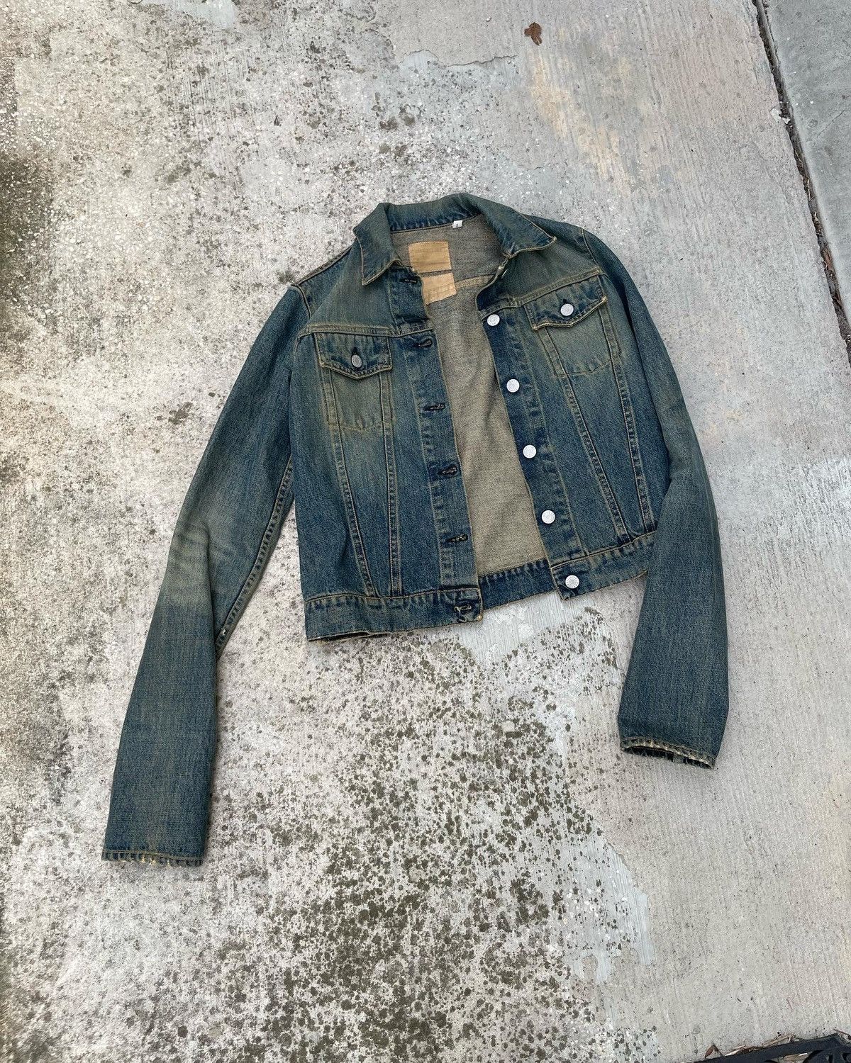 image of Archival Clothing x Helmut Lang Fw99 Helmut Lang Oversleeve Denim Trucker Jacket in Blue (Size Smal