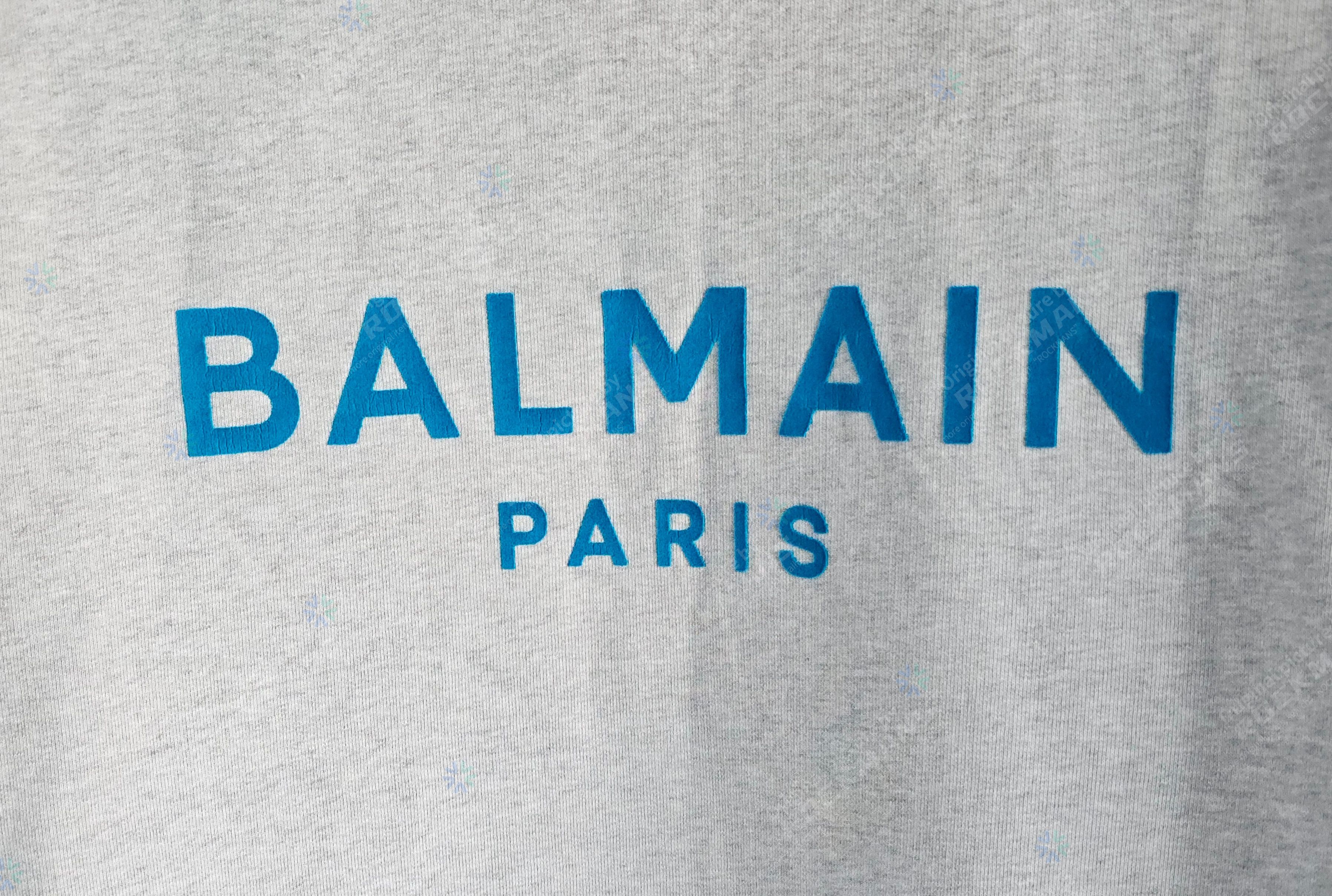 Balmain Balmain Flocked Logo Sweatshirt In Grey Size L Size US L / EU 52-54 / 3 - 2 Thumbnail