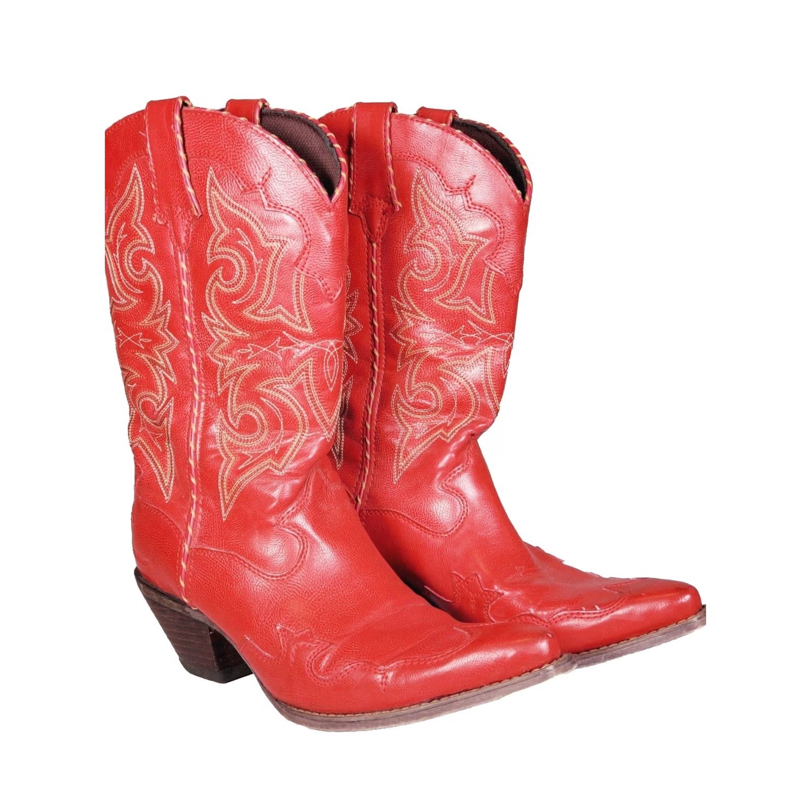 Durango Durango Crush Women's Western Boot Red 12" Fox Tip Collar US 10 M Rubber Outsole Embroidered Faux Leather Western Boot Size US 10 / IT 40 - 2 Thumbnail