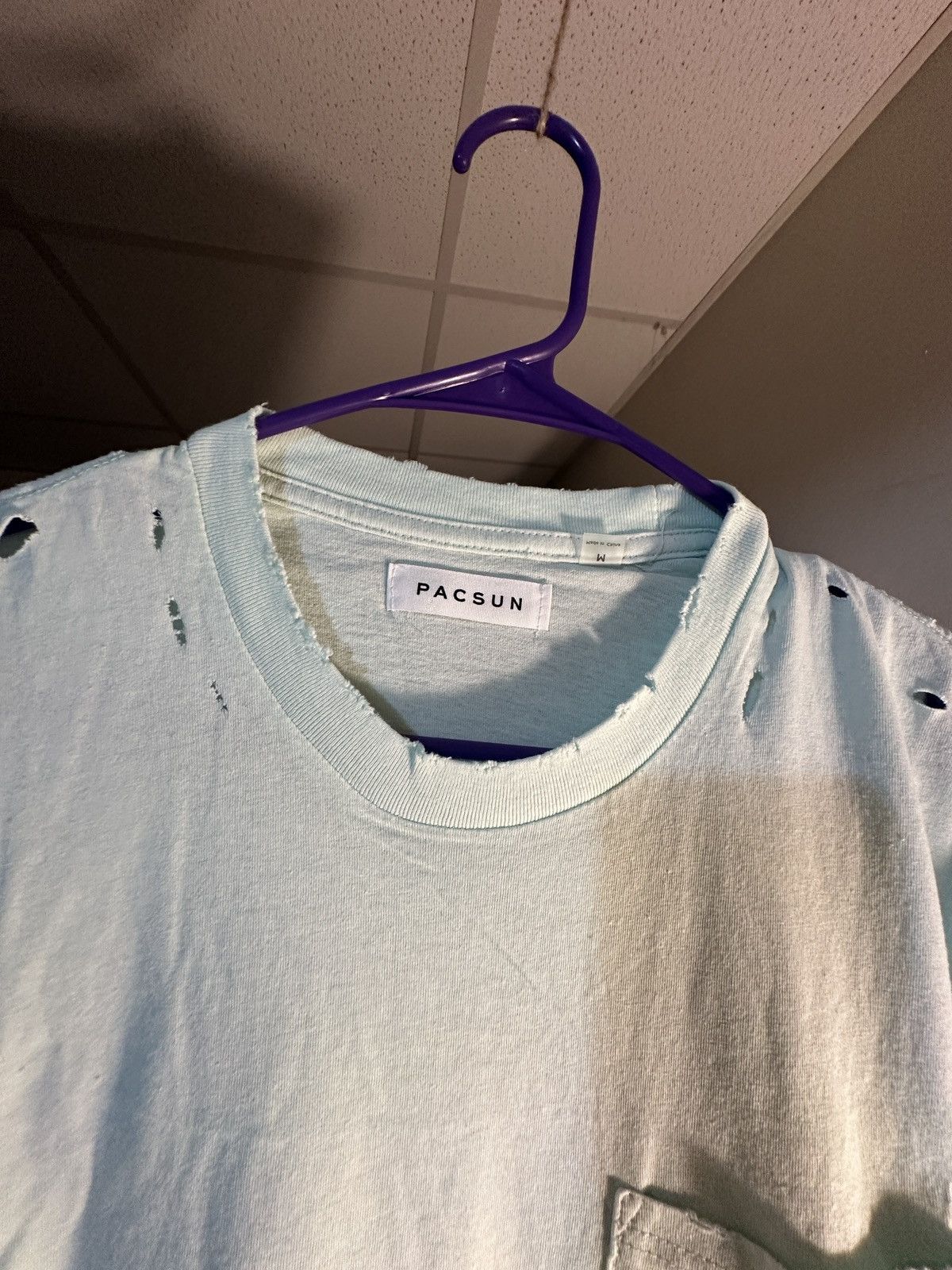 Pacsun Distressed Blue tee shirt Size US M / EU 48-50 / 2 - 3 Thumbnail