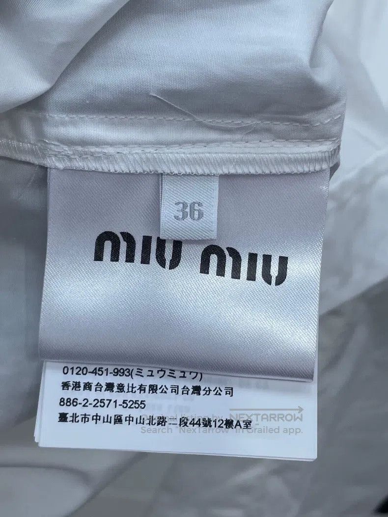 Miu Miu Miu Miu 36 Bow flying sleeve white shirt Size S / US 4 / IT 40 - 6 Thumbnail