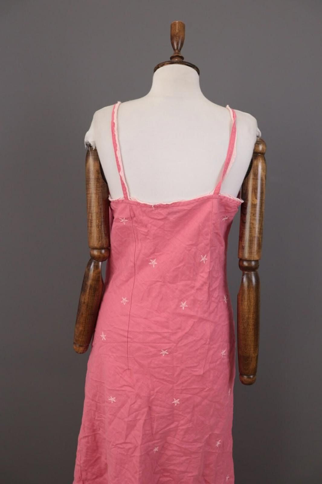 Designer Pachamama Pink Printed Spaghetti Linen Summer Dress Size 3 Size M / US 6-8 / IT 42-44 - 9 Thumbnail