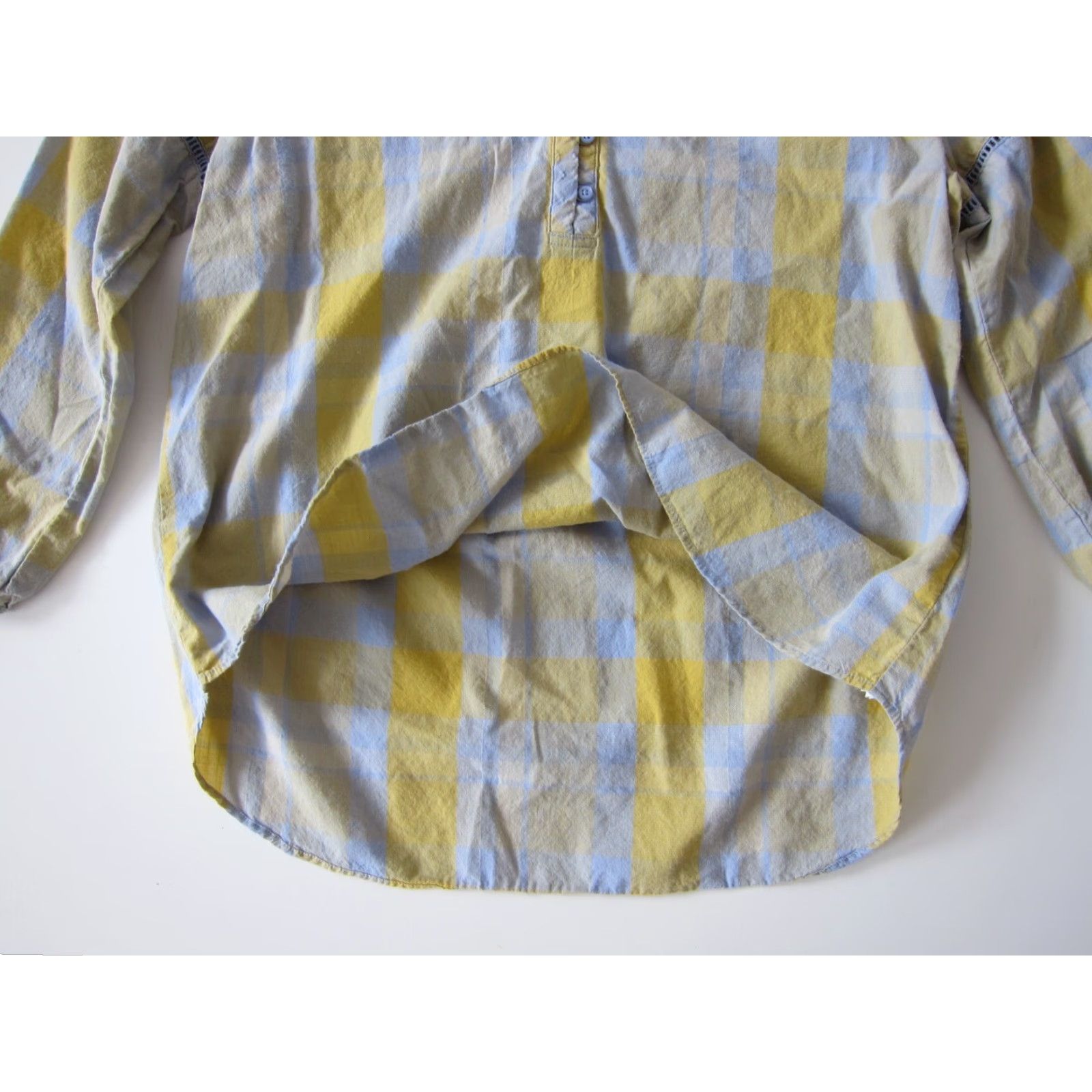 Prana prAna 100% Cotton Yellow Grey Plaid V-Neck Long Sleeve Tunic Blouse M Size M / US 6-8 / IT 42-44 - 6 Thumbnail