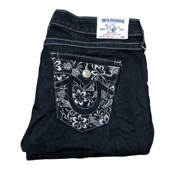 True Religion Vintage True Religion Jeans Size 32 BOOT CUT Embroidered Size US 32 / EU 48 - 1 Thumbnail