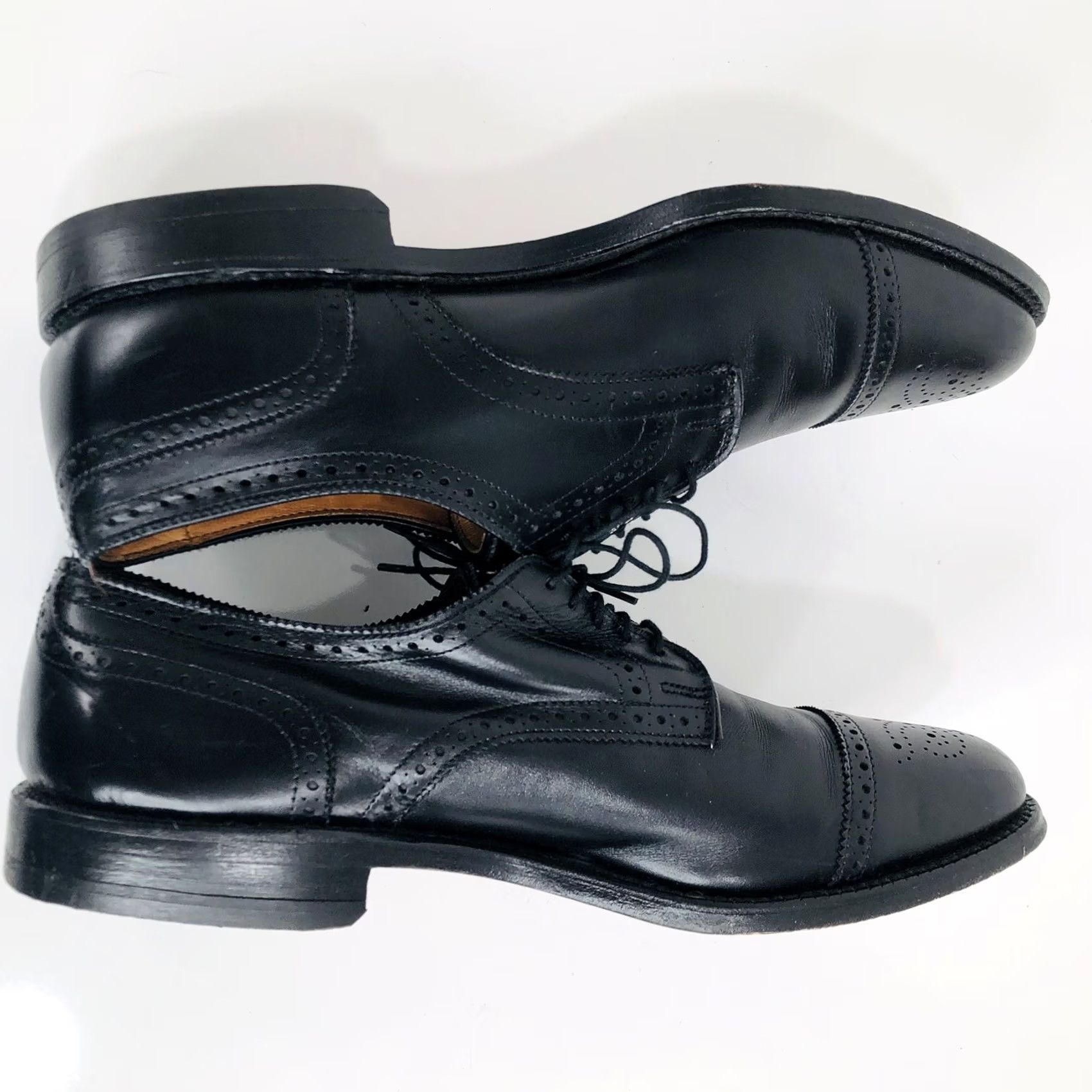 Allen Edmonds ALLEN EDMONDS / SANFORD - Mens 11B Cap Toe Oxford Shoes Dress Oxfordmen 11 Black Leather Cap Toe Shoes Sanford Mens 11B Oxfo Rd 90s? Size ONE SIZE - 4 Thumbnail