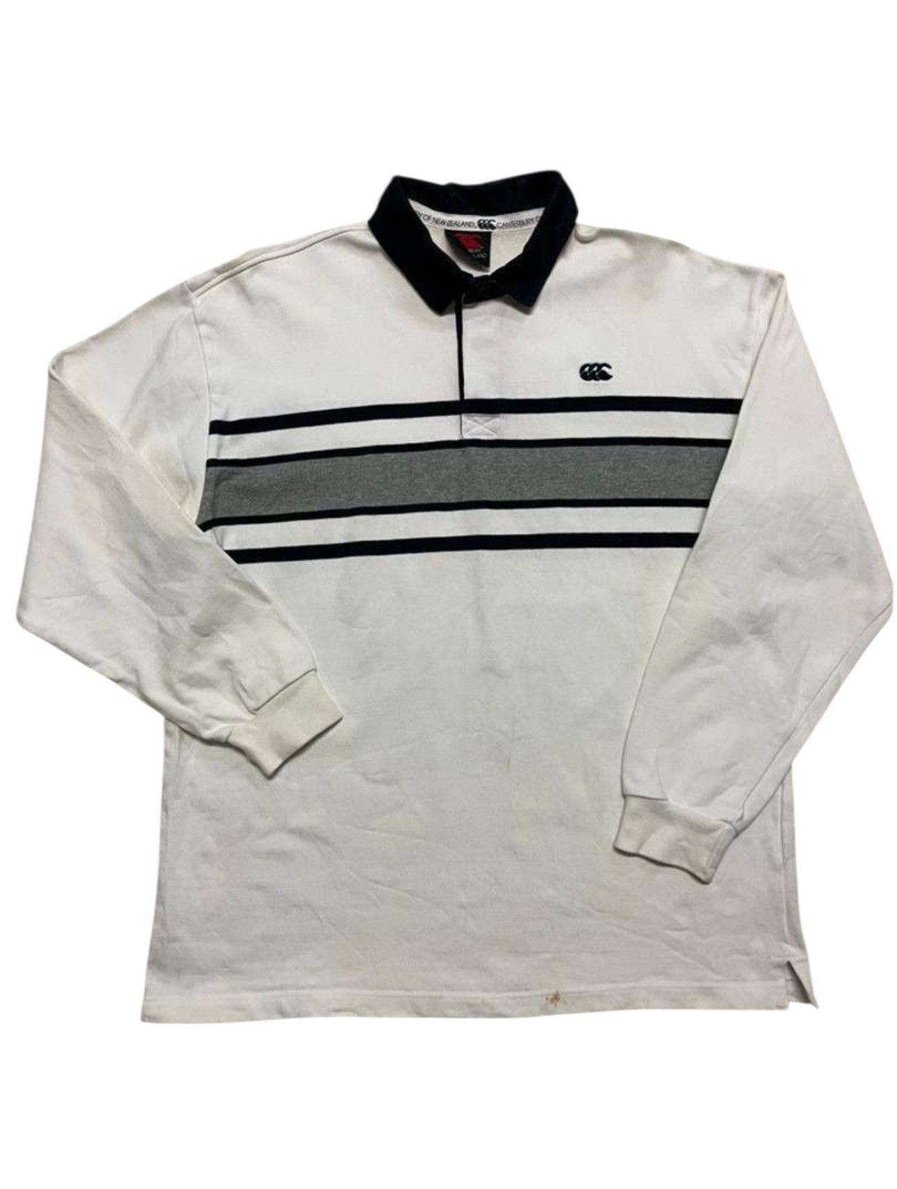 Vintage Rare💥Vintage 90's Canterbury Polo Rugby Stripe Heavy Cotton Size US XL / EU 56 / 4 - 1 Thumbnail