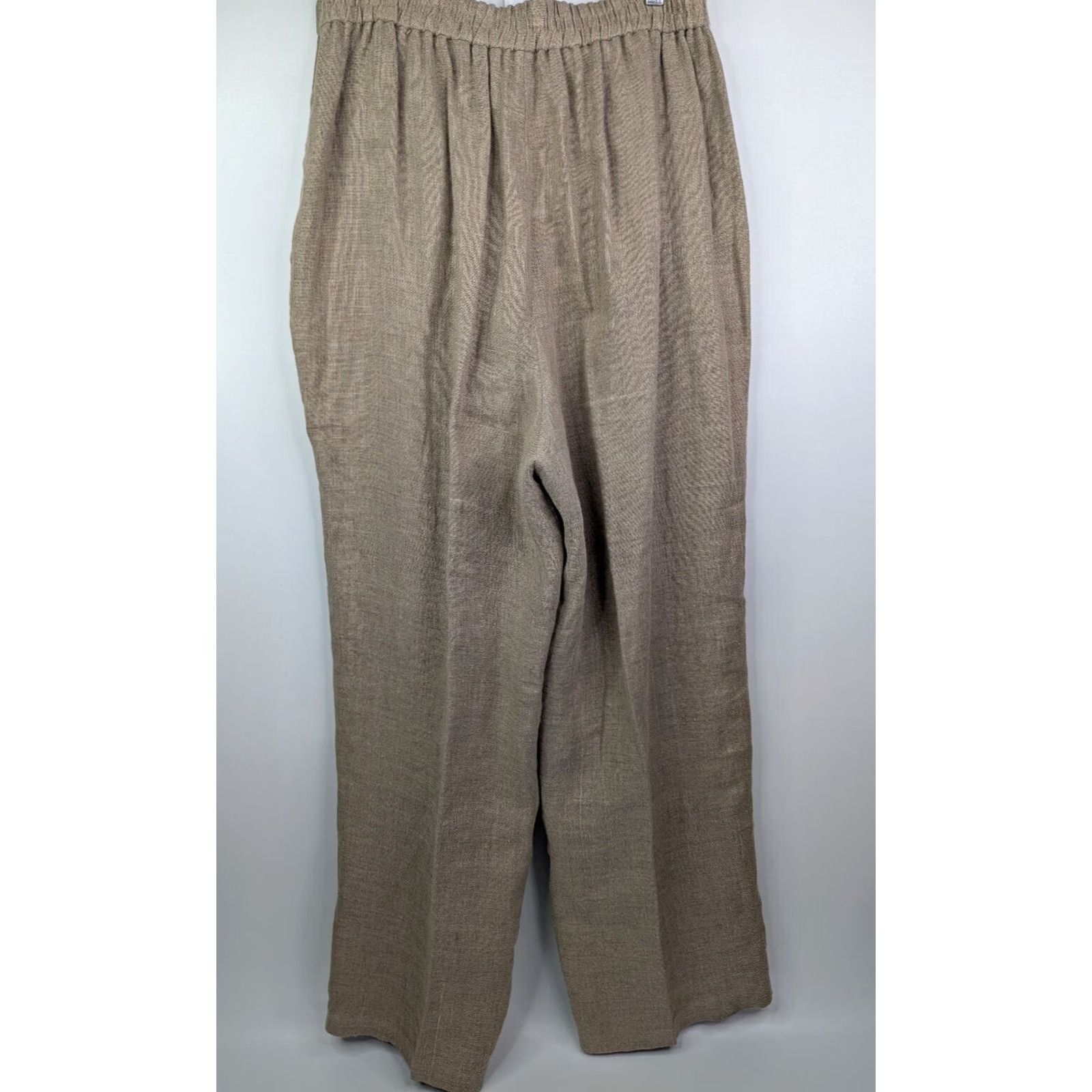 Nordstrom Classiques for Nordstrom Linen Baggy Wide-Leg Pants Beige 12 Womens Paperbag Size 12 Clothing Linen Pant Size 34" / US 12 / IT 48 - 5 Thumbnail
