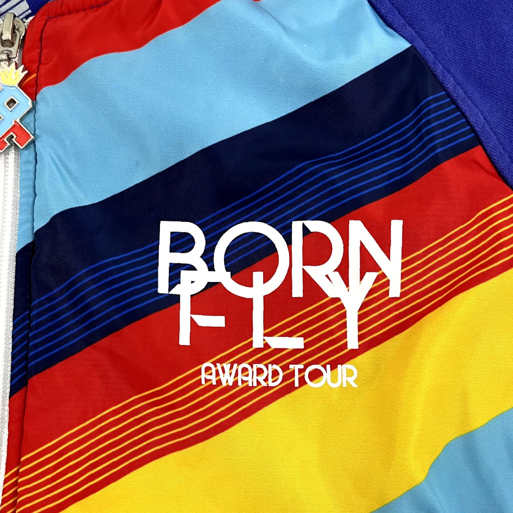Born BORN FLY Jacket Mens XL Blue 2002 Hip Hop Track Full Zip Retro Y2K Award Tour Size US XL / EU 56 / 4 - 2 Thumbnail
