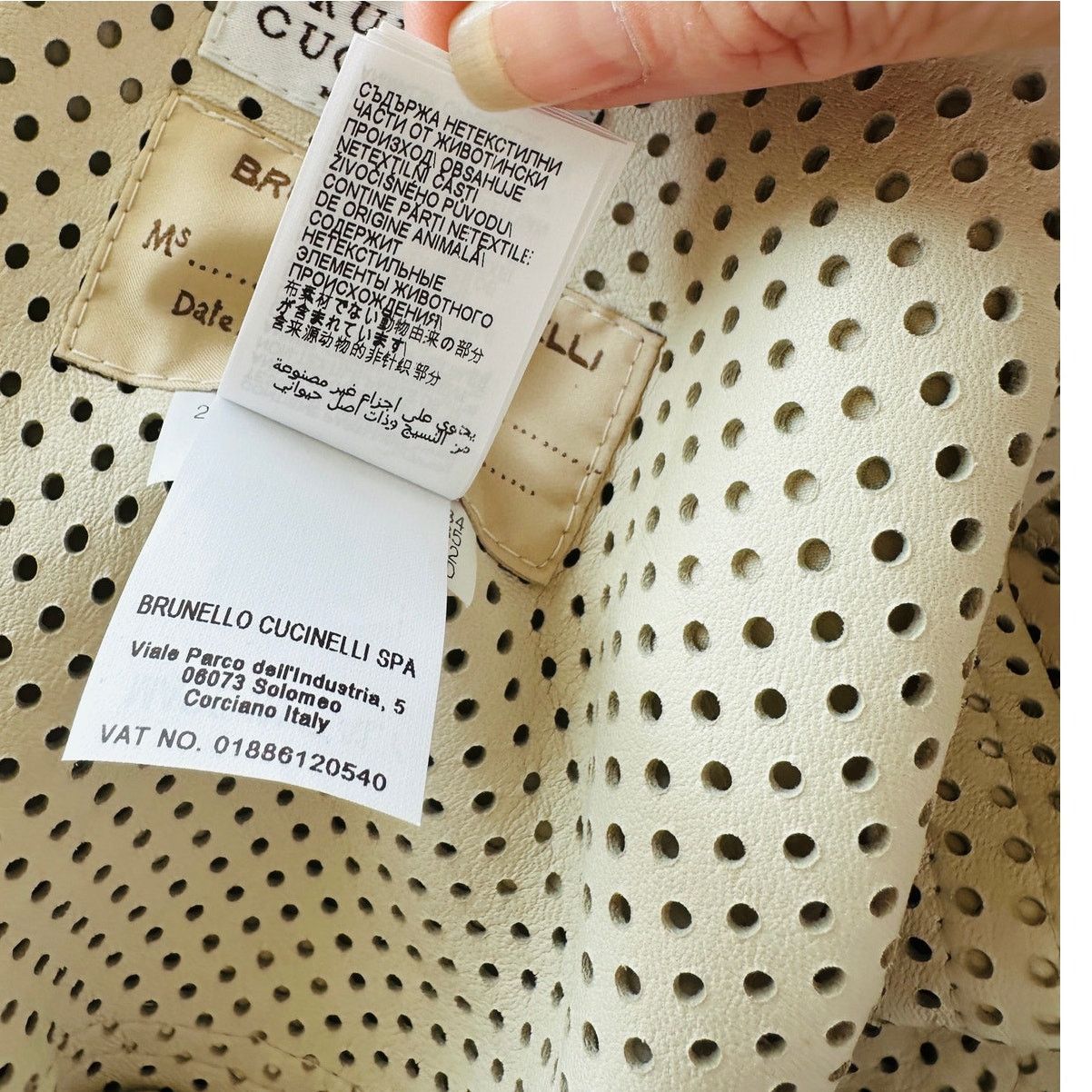 Brunello Cucinelli NWT Brunello Cucinelli Tan Laser Cut Leather Bomber 48 / XL Size XL / US 12-14 / IT 48-50 - 15 Thumbnail