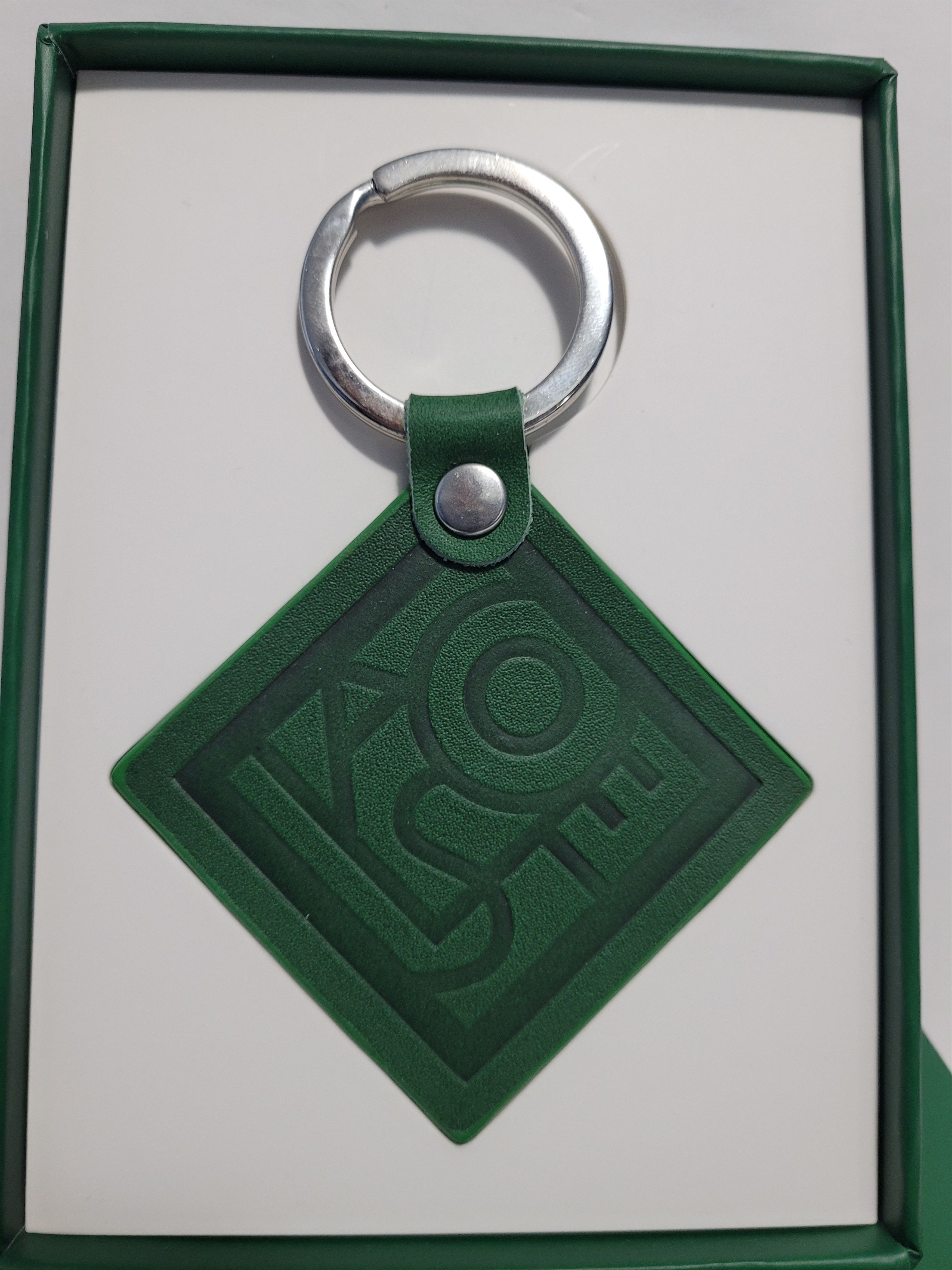 Lacoste Lacoste Green Leather Crocodile Keyring with Box Size ONE SIZE - 3 Thumbnail