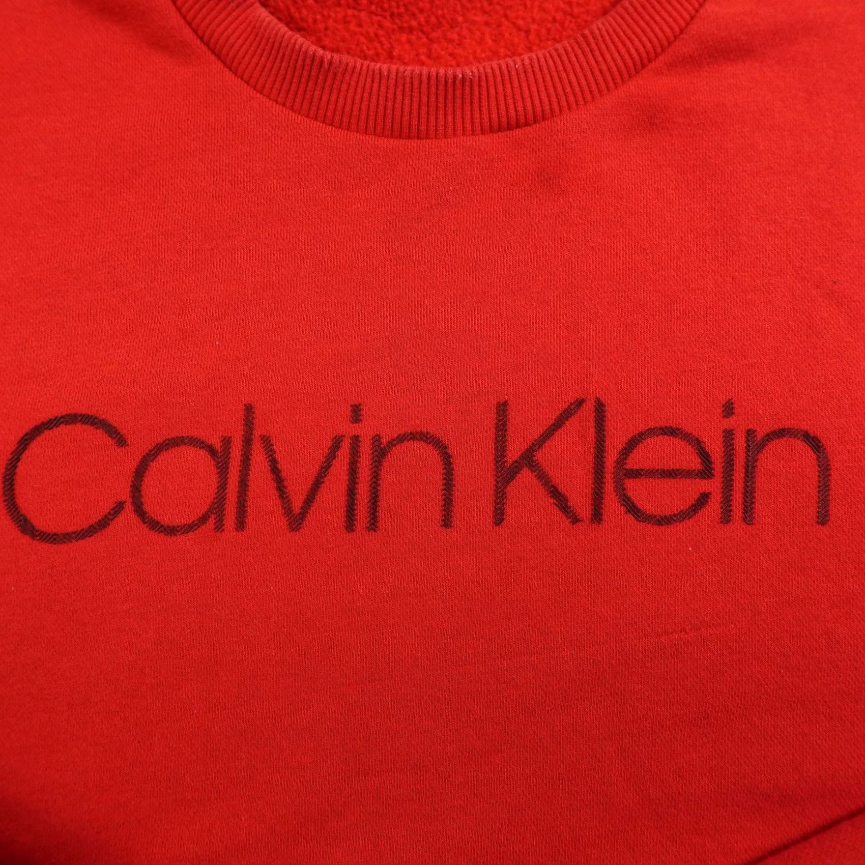 Calvin Klein Calvin Klein Sweatshirt Mens XL Red Logo Pullover Crewneck Graphic Print All Seasons Fleece Cotton Polyester Size US XL / EU 56 / 4 - 4 Thumbnail