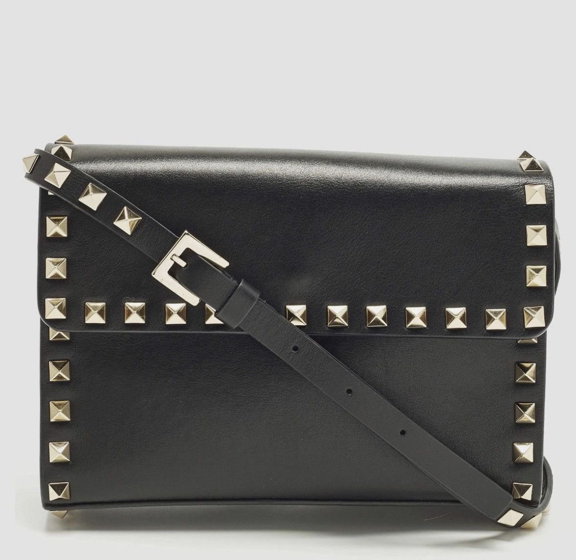 Valentino Valentino Garavani Black Leather Rockstud Crossbody Bag Size ONE SIZE - 2 Thumbnail