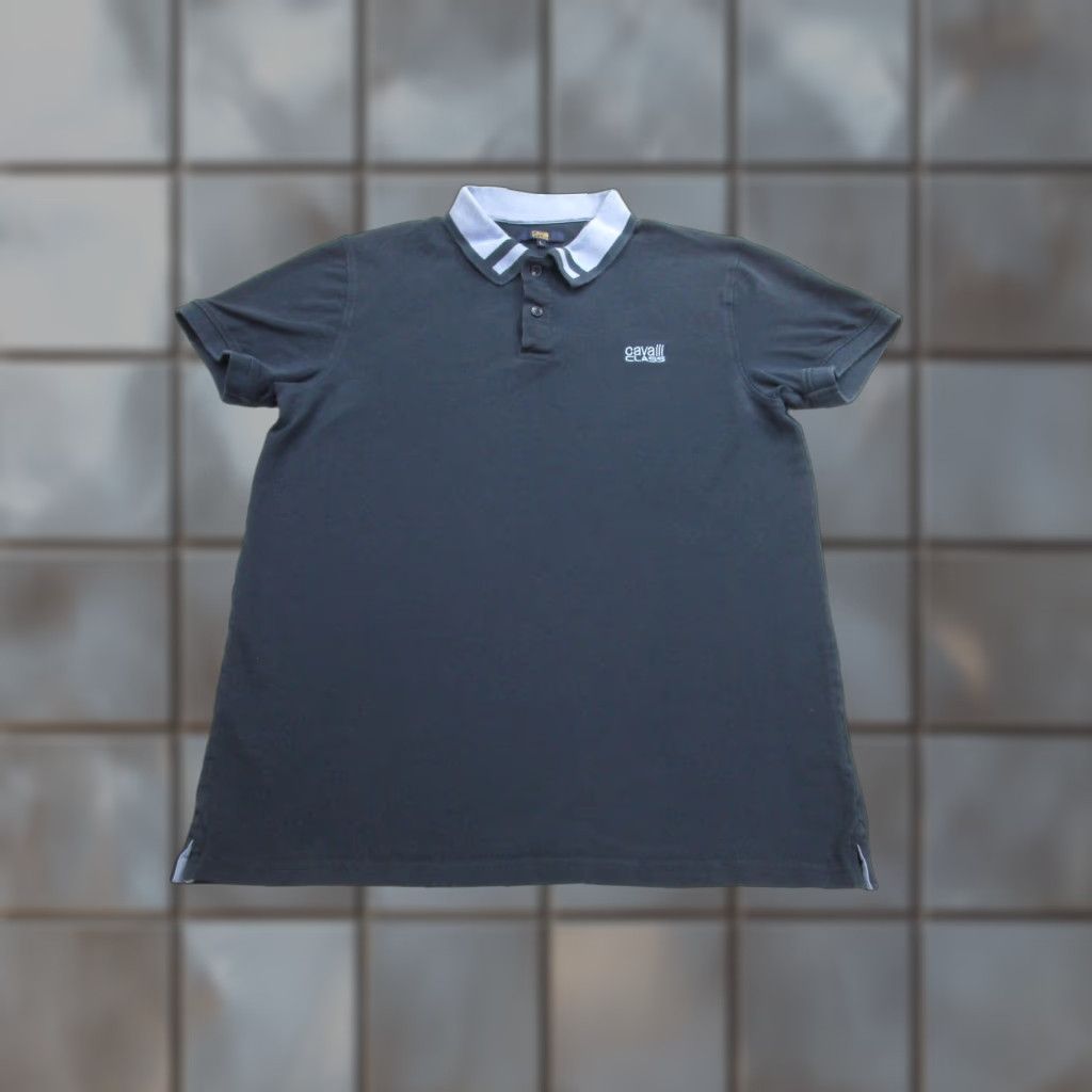 Cavalli Class Cavalli Class Polo Shirt Mens Large Navy Blue Contrast Collar Embroidered Logo Size US L / EU 52-54 / 3 - 1 Thumbnail