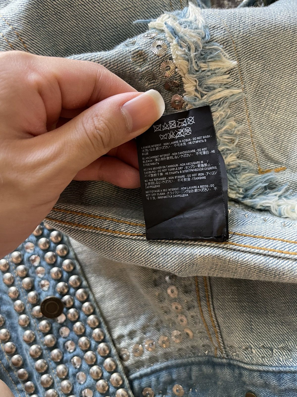 Saint Laurent Paris 16SS Crystal&Studded Denim Jacket Size US M / EU 48-50 / 2 - 8 Thumbnail