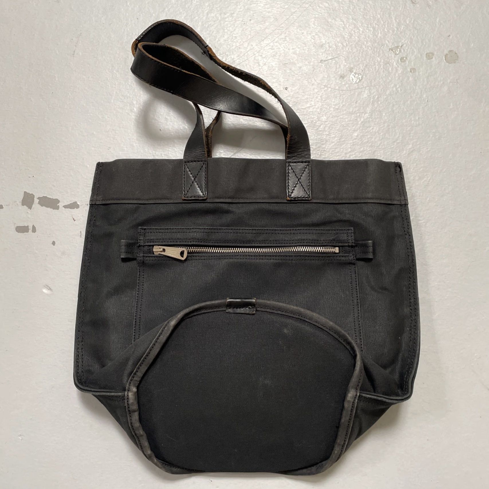 Rue Porter Porter Canvas Leather Tote Bag Travel Unisex Adults Black 1 Size City Designer Minimal Size ONE SIZE - 5 Thumbnail