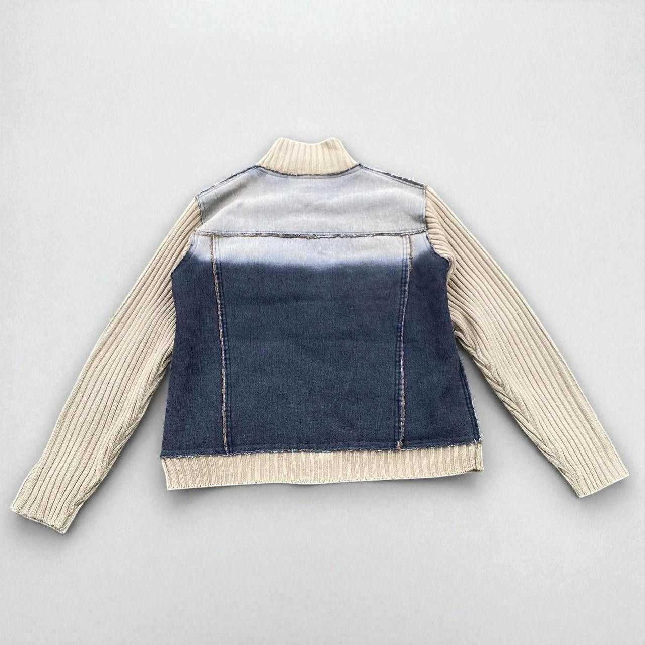 Japanese Brand 00s Denim/Sweater Infused Jacket Navy XL Size US XL / EU 56 / 4 - 2 Thumbnail