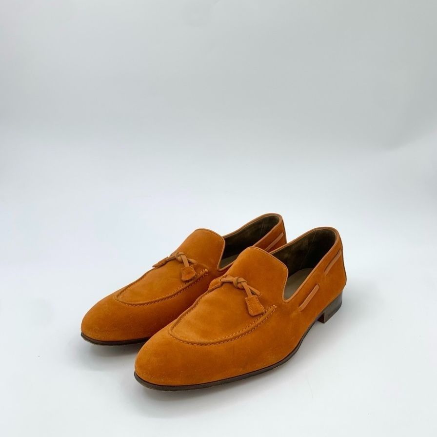 Hermes Hermès Mens Orange Suede Tassel Loafers Size 42 Size US 9 / EU 42 - 1 Thumbnail