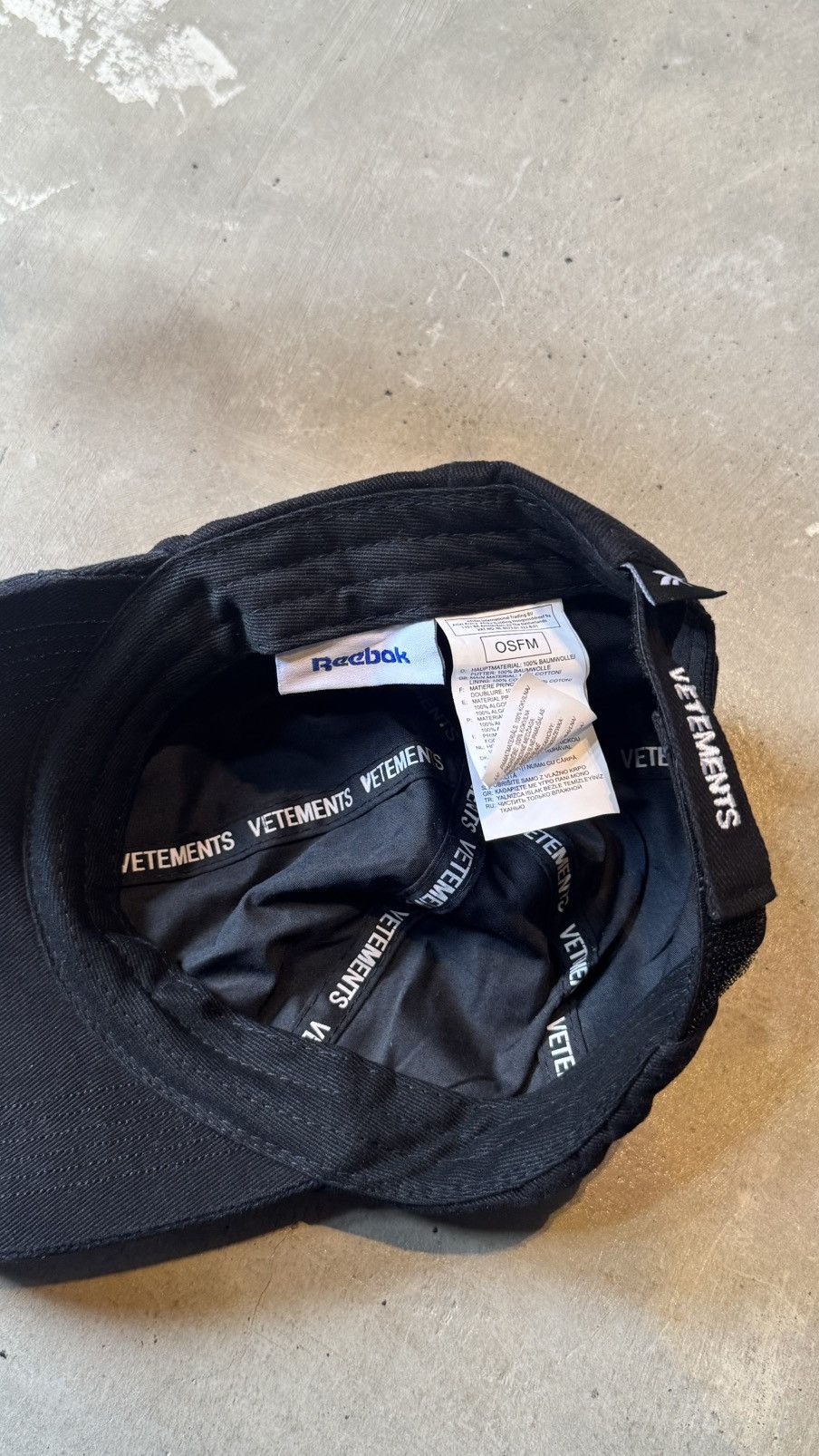 Vetemens x Reebok Flames Cap