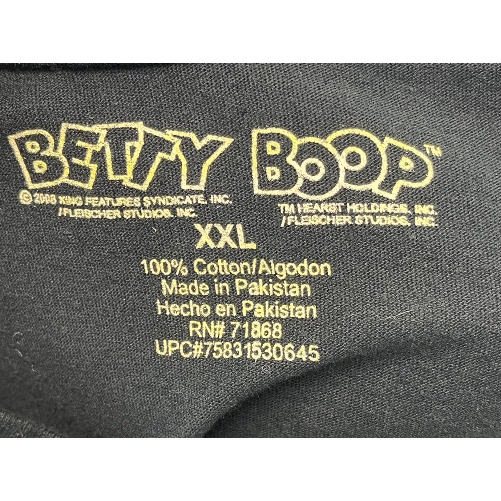 Vintage VINTAGE Betty Boop Christmas T-Shirt Womens 2XL Black 100% Cotton Short Sleeve Pullover Naughty Nice 90s HTF Size XXL / US 16-18 / IT 52-54 - 3 Thumbnail