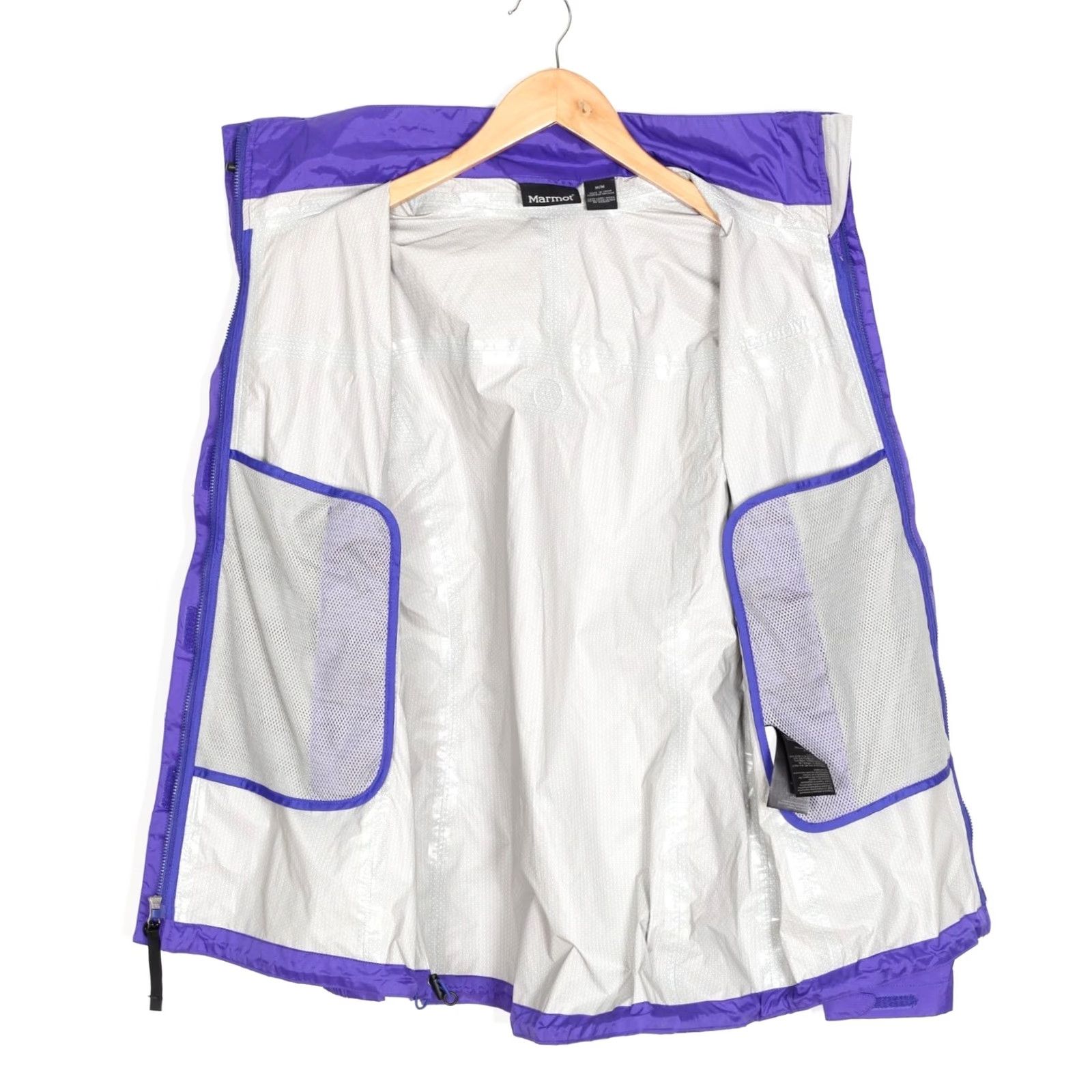 Marmot MARMOT Precip Eco Rain Jacket Women M Hooded Waterproof MJ6470 Purple/Multi Color? Size M / US 6-8 / IT 42-44 - 4 Thumbnail